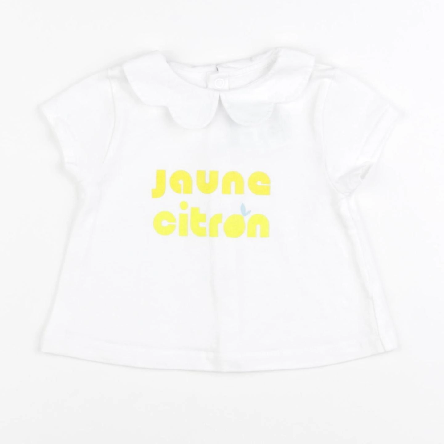 Jacadi - tee-shirt blanc, jaune - 12 mois