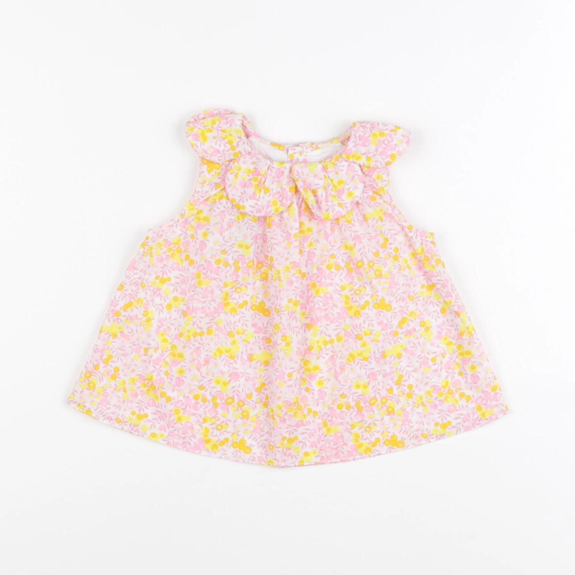 Jacadi - blouse liberty jaune, rose - 12 mois