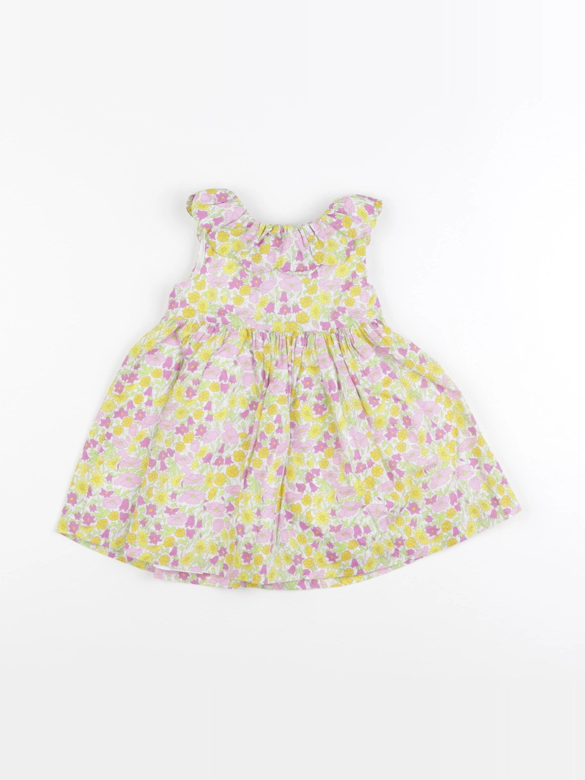 Jacadi - robe liberty jaune, violet - 12 mois