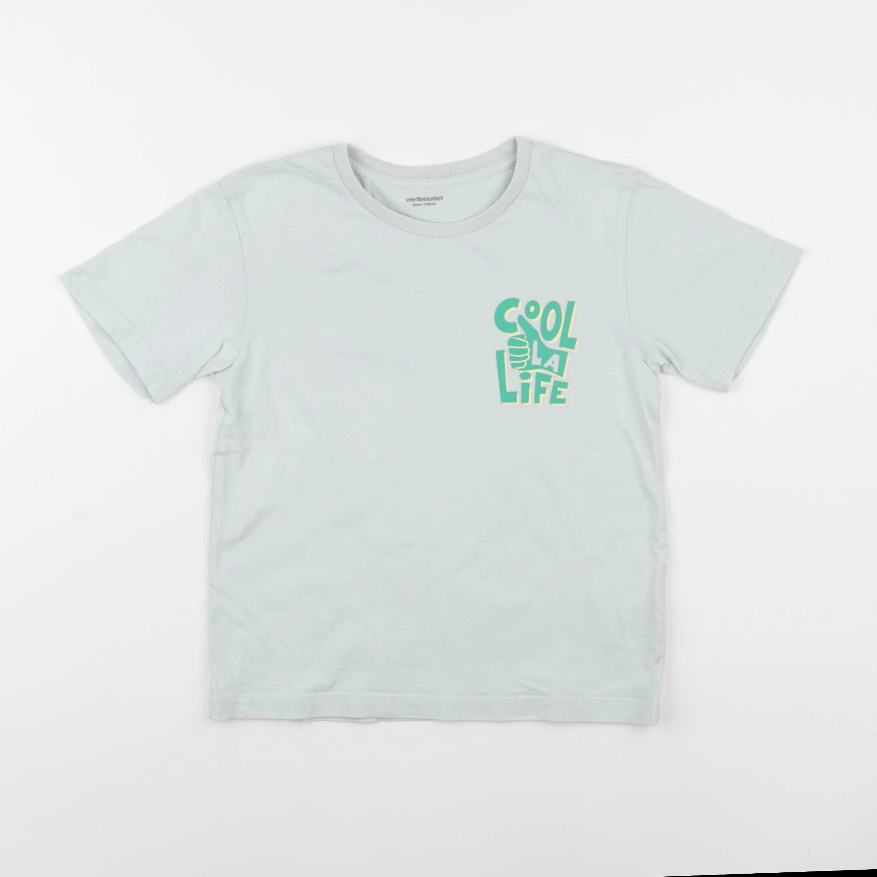 Vertbaudet - tee-shirt bleu - 8 ans