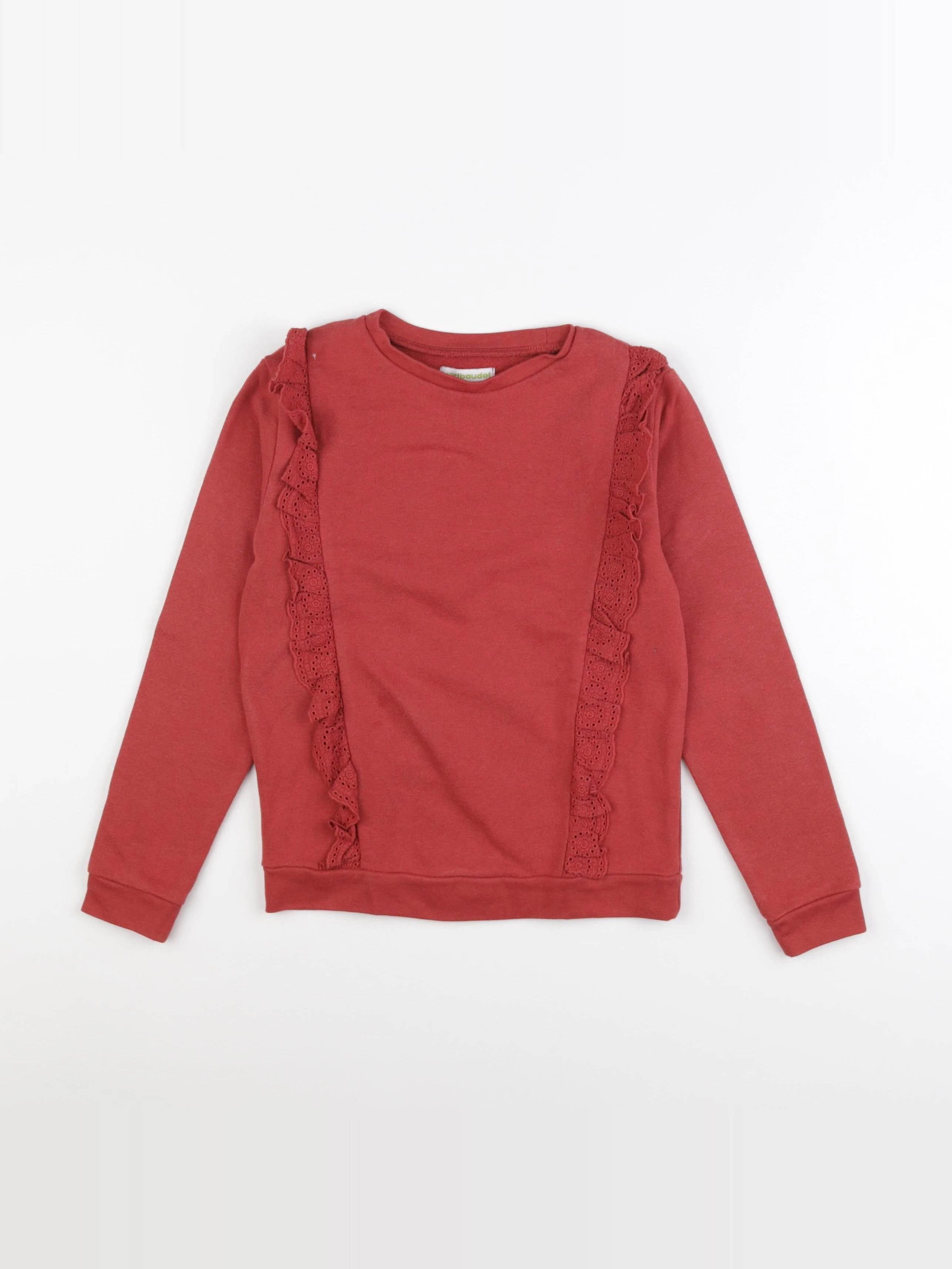 Vertbaudet - sweat rouge - 8 ans
