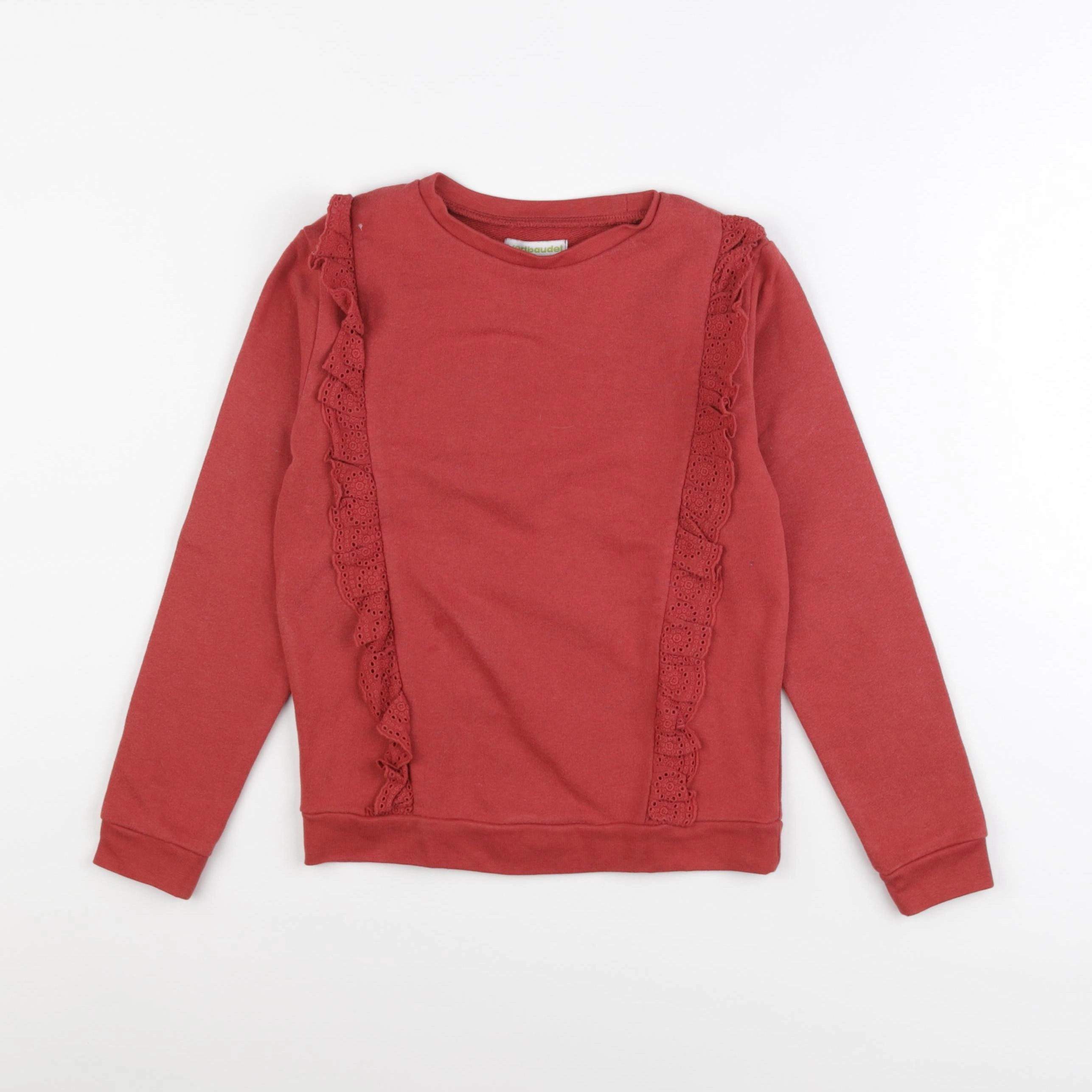 Vertbaudet - sweat rouge - 8 ans