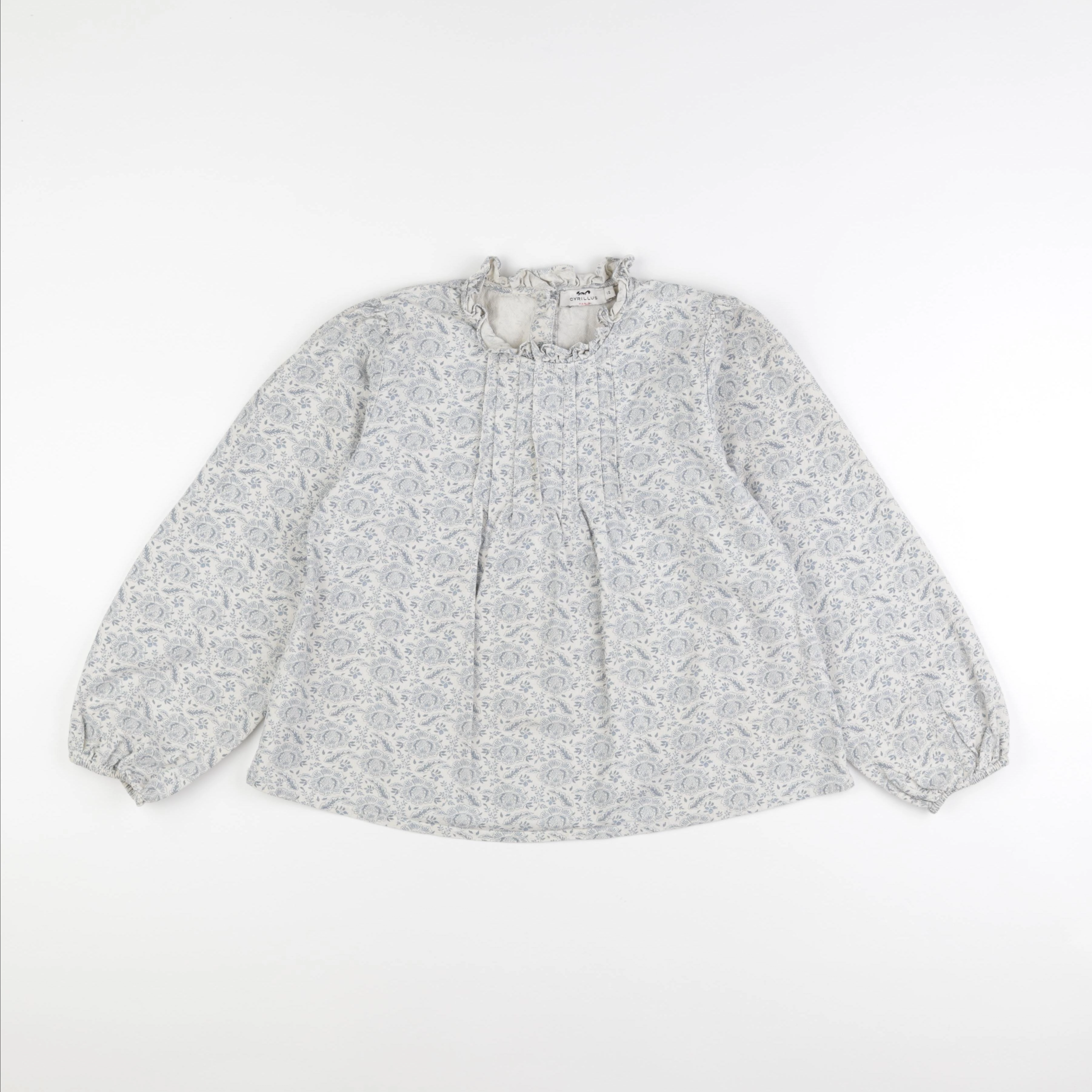 Cyrillus - blouse blanc, bleu - 12 ans