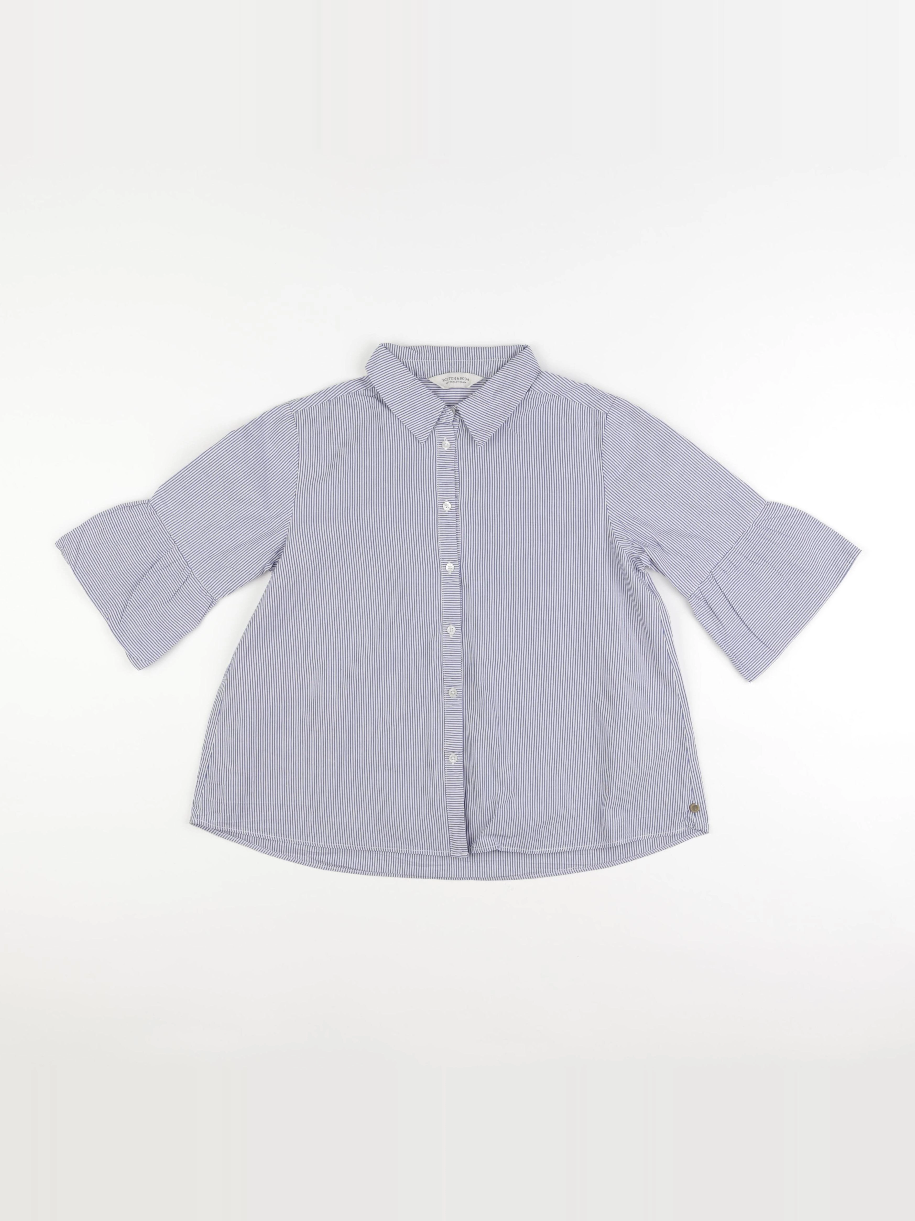 Scotch & Soda - blouse bleu, blanc - 10 ans