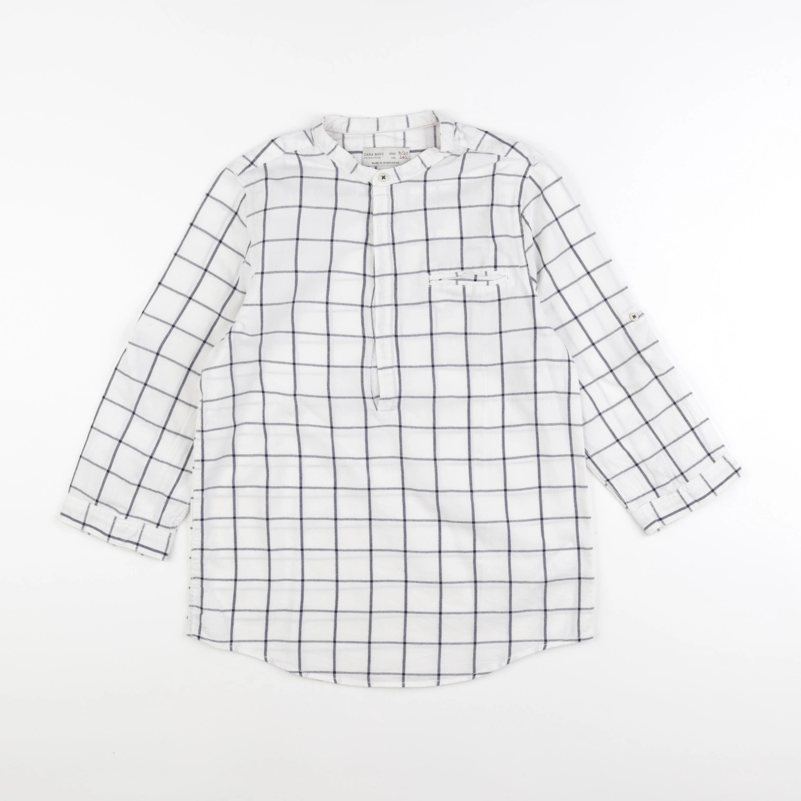 Zara - chemise blanc, gris - 9/10 ans