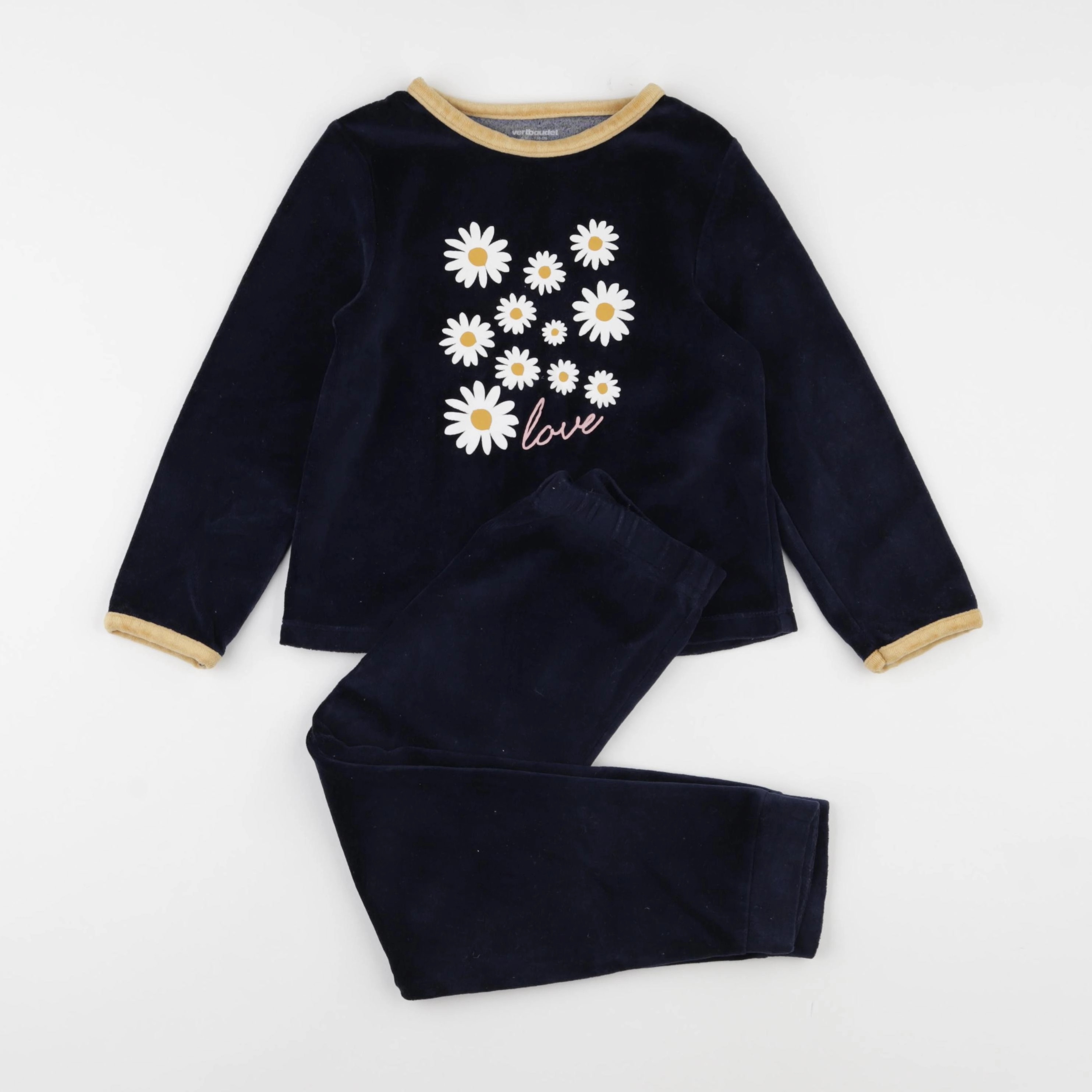 Vertbaudet - pyjama velours bleu - 6 ans