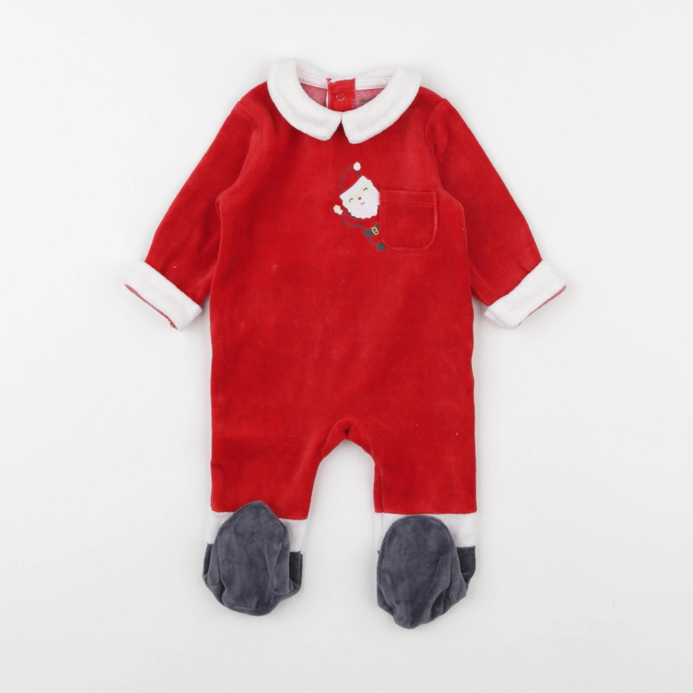 Vertbaudet - pyjama velours rouge - 3 mois
