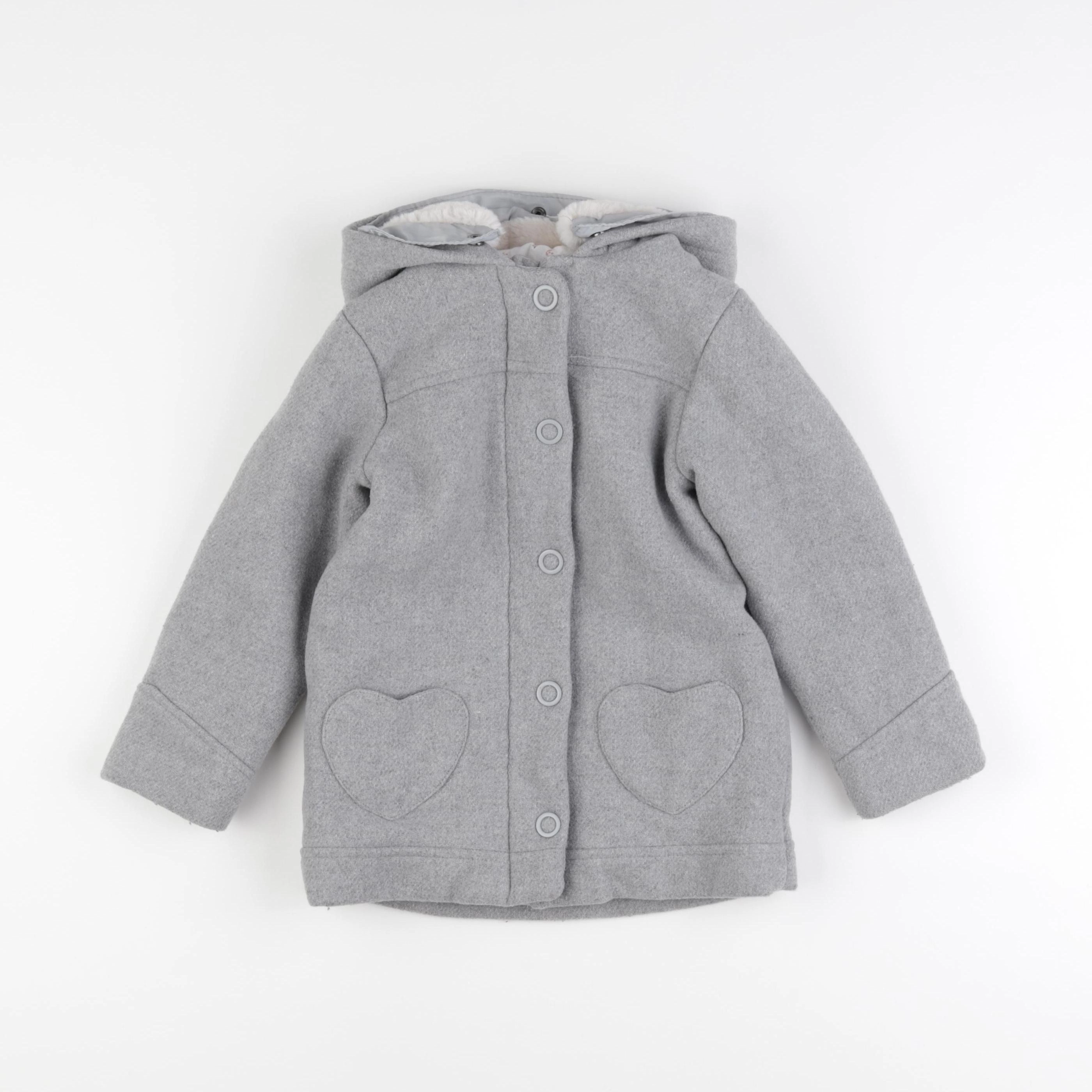 Vertbaudet - manteau gris - 4 ans