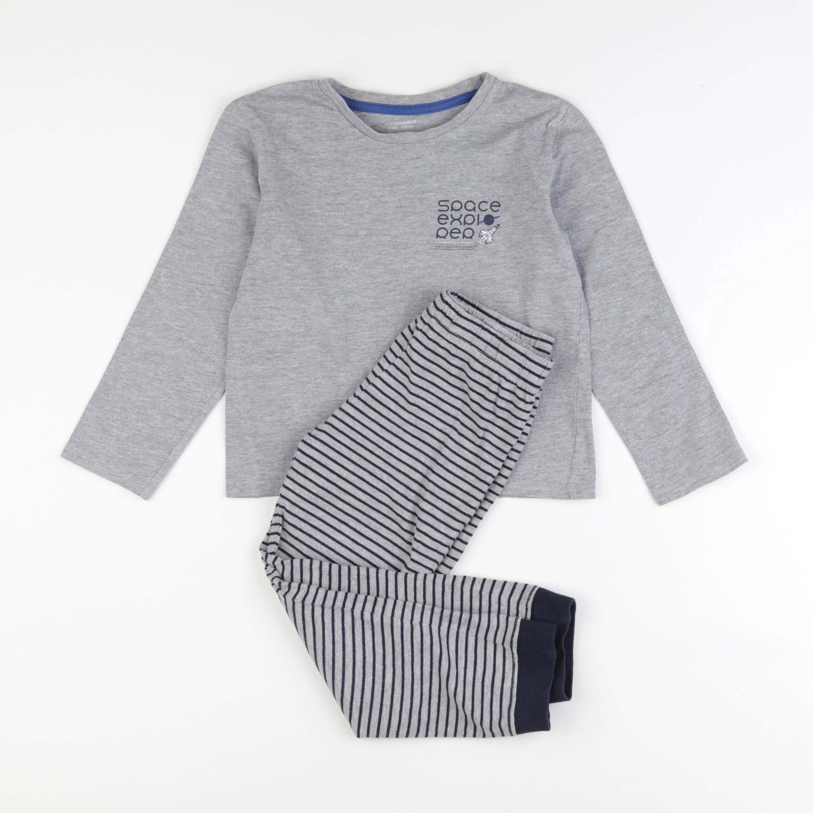 Vertbaudet - pyjama coton gris - 6 ans