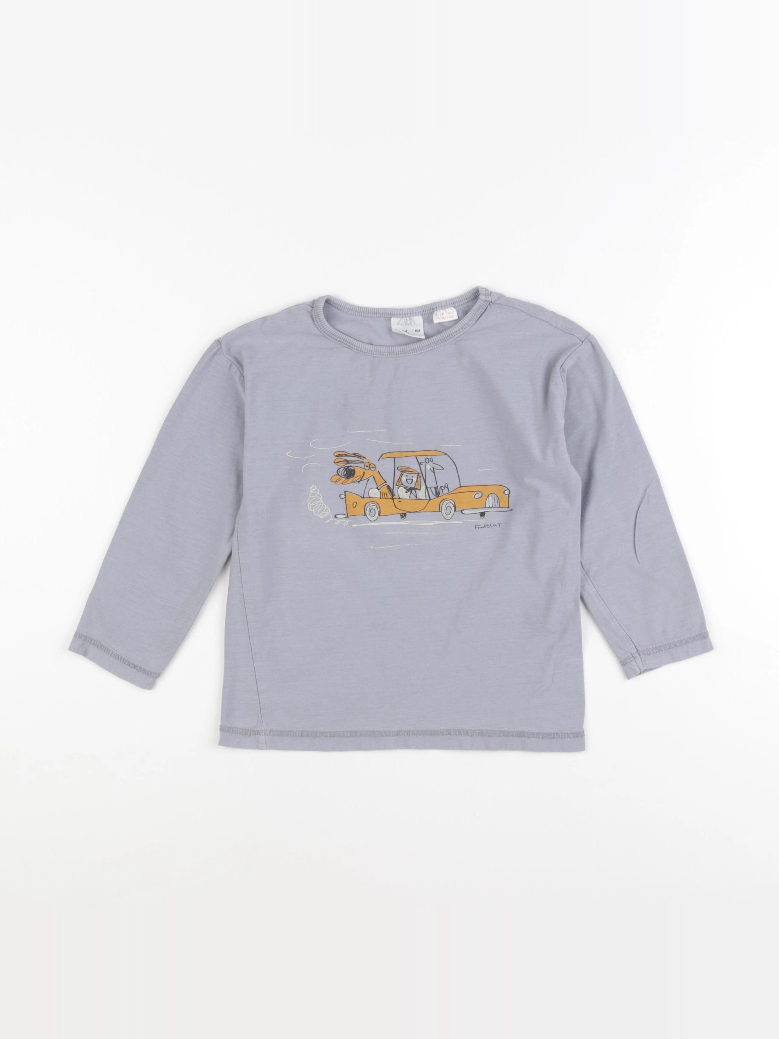 Zara - tee-shirt gris - 3/4 ans