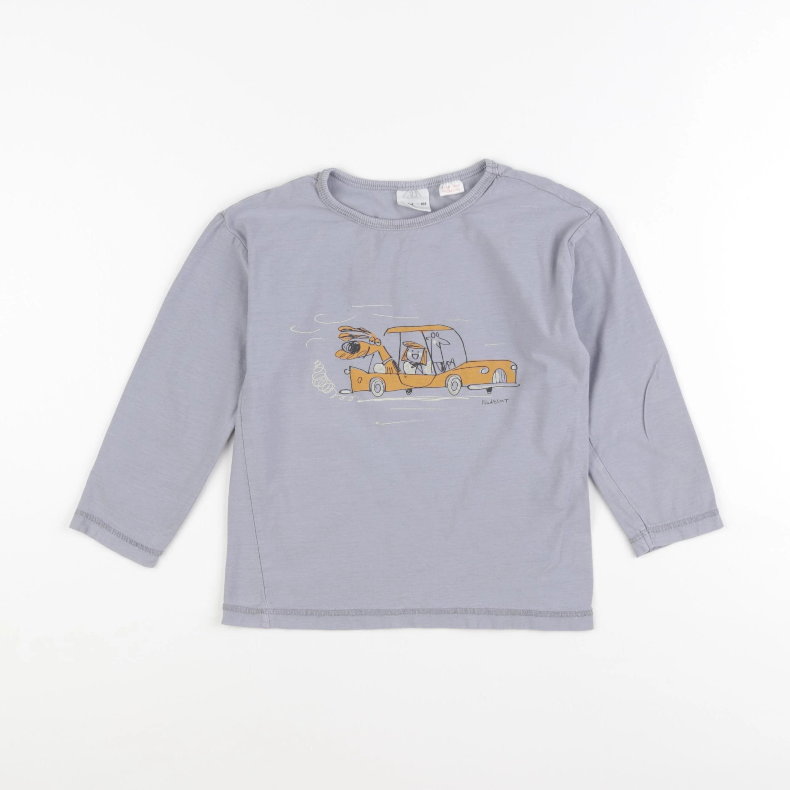 Zara - tee-shirt gris - 3/4 ans