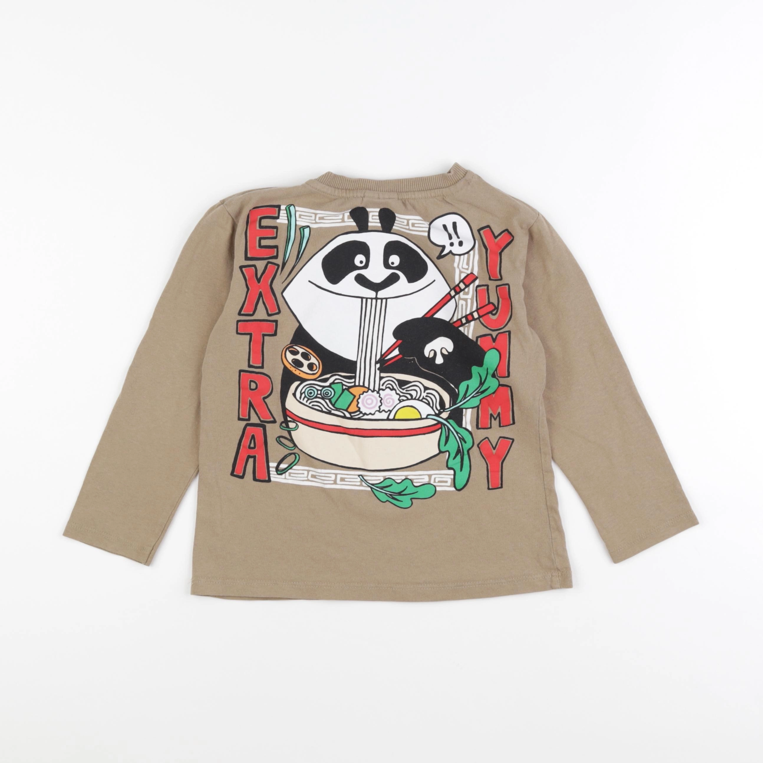 Zara - tee-shirt imprimé au dos marron - 3/4 ans