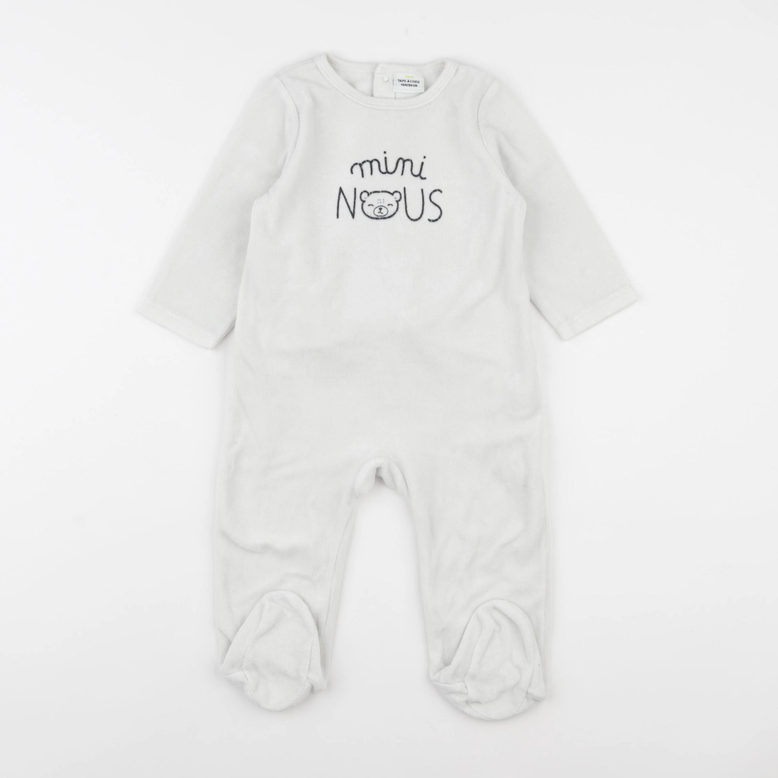 Tape à l'oeil - pyjama velours blanc - 18 mois