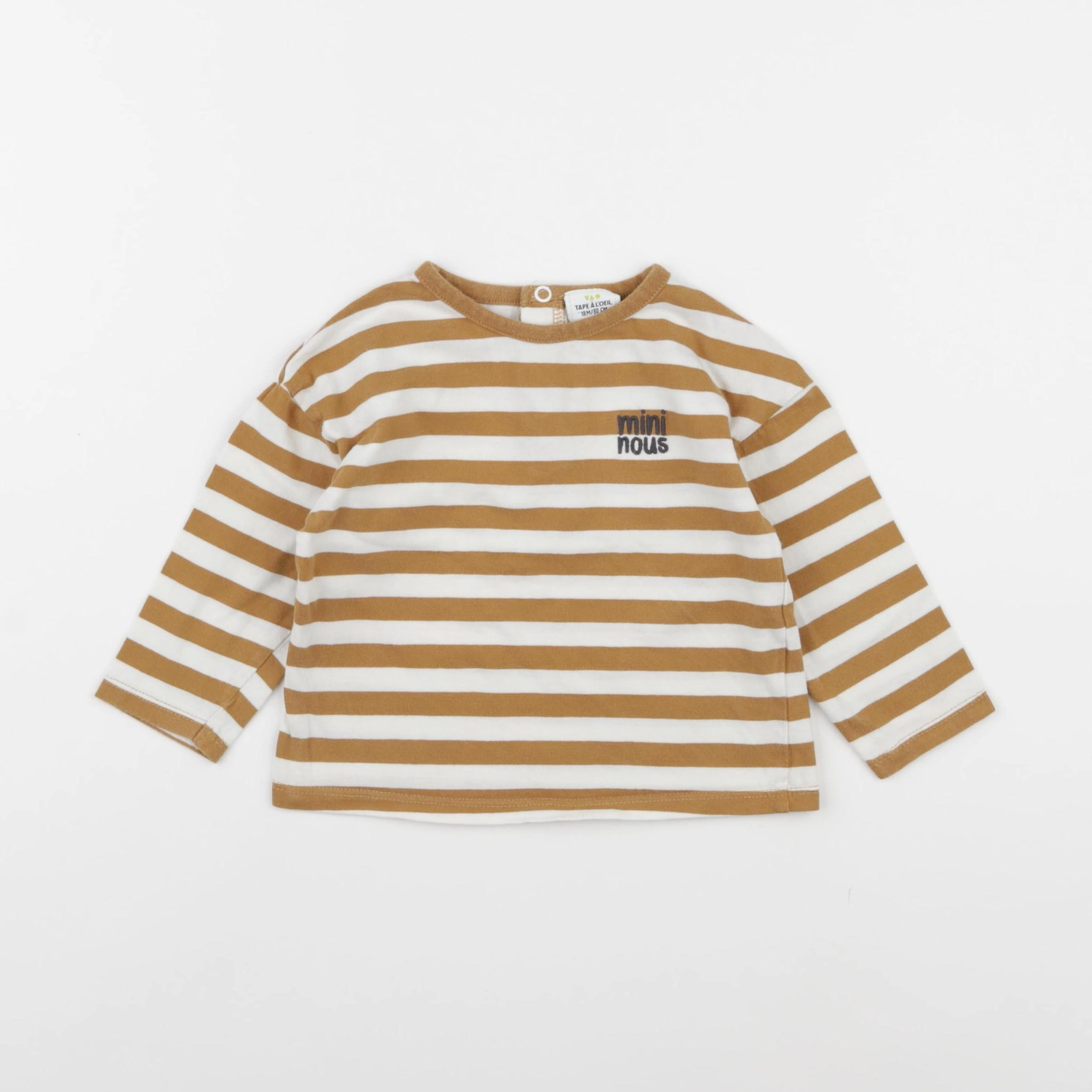 Tape à l'oeil - tee-shirt blanc, marron - 18 mois