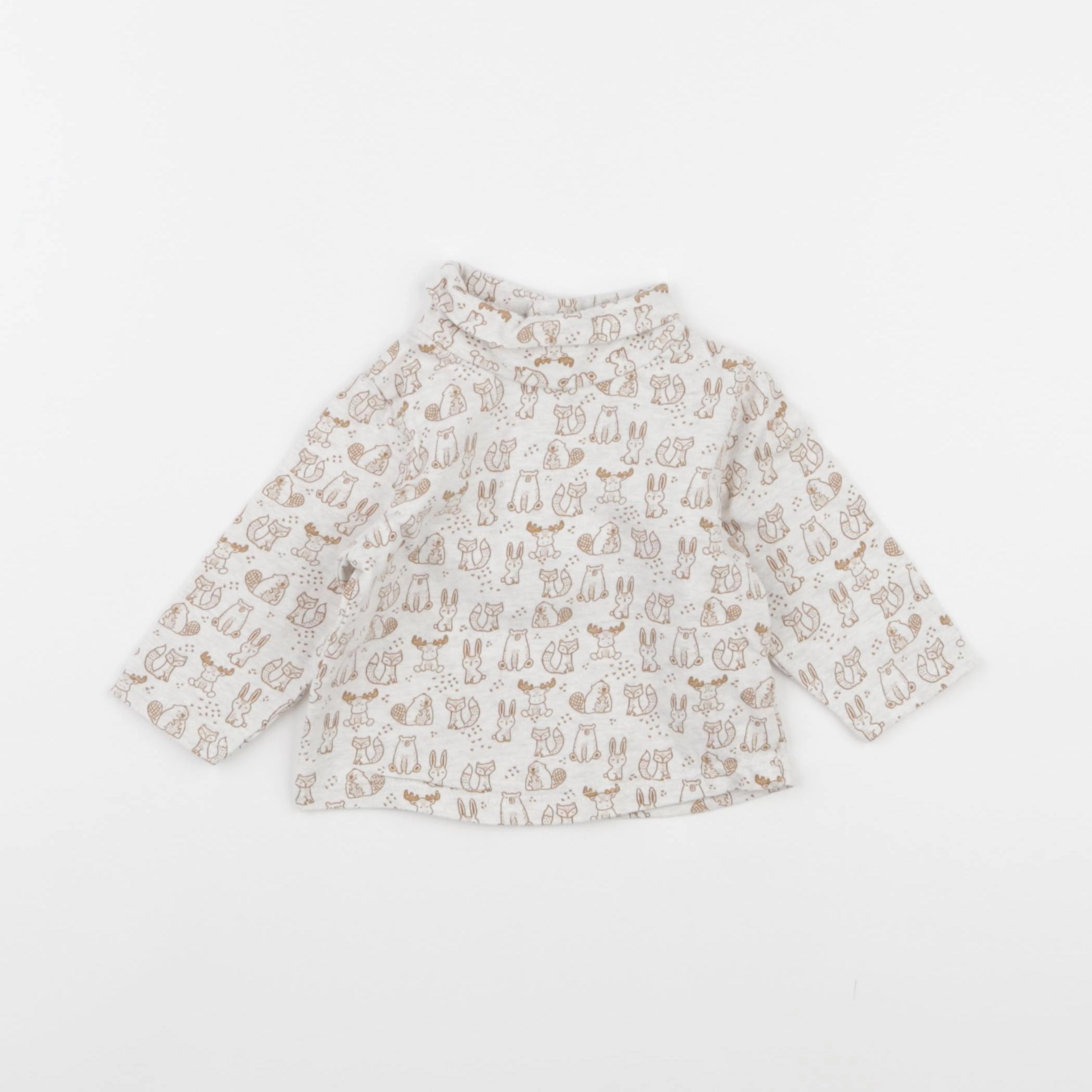 Tape à l'oeil - sous-pull blanc, marron - 3 mois