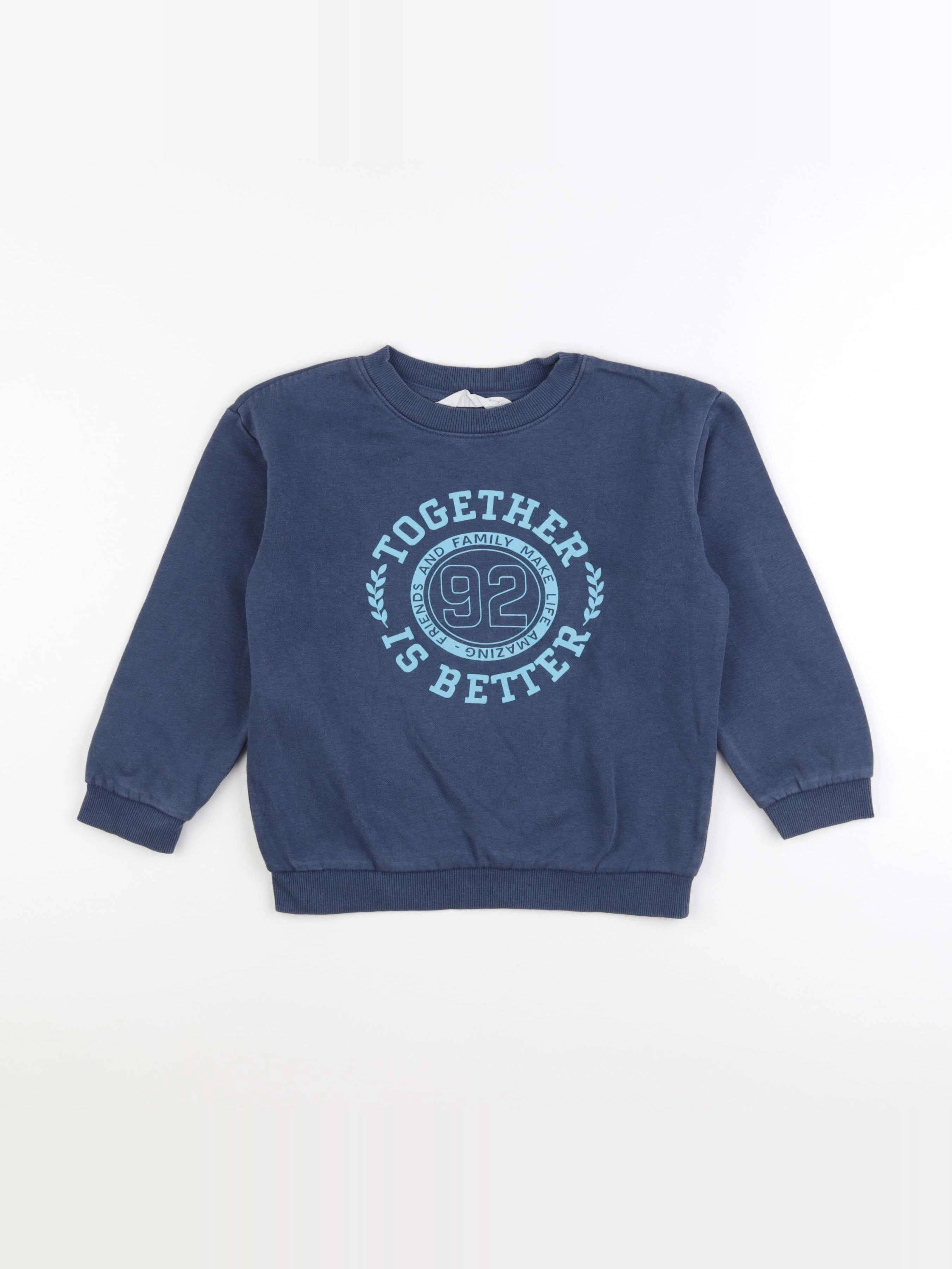 H&M - sweat bleu - 4/6 ans