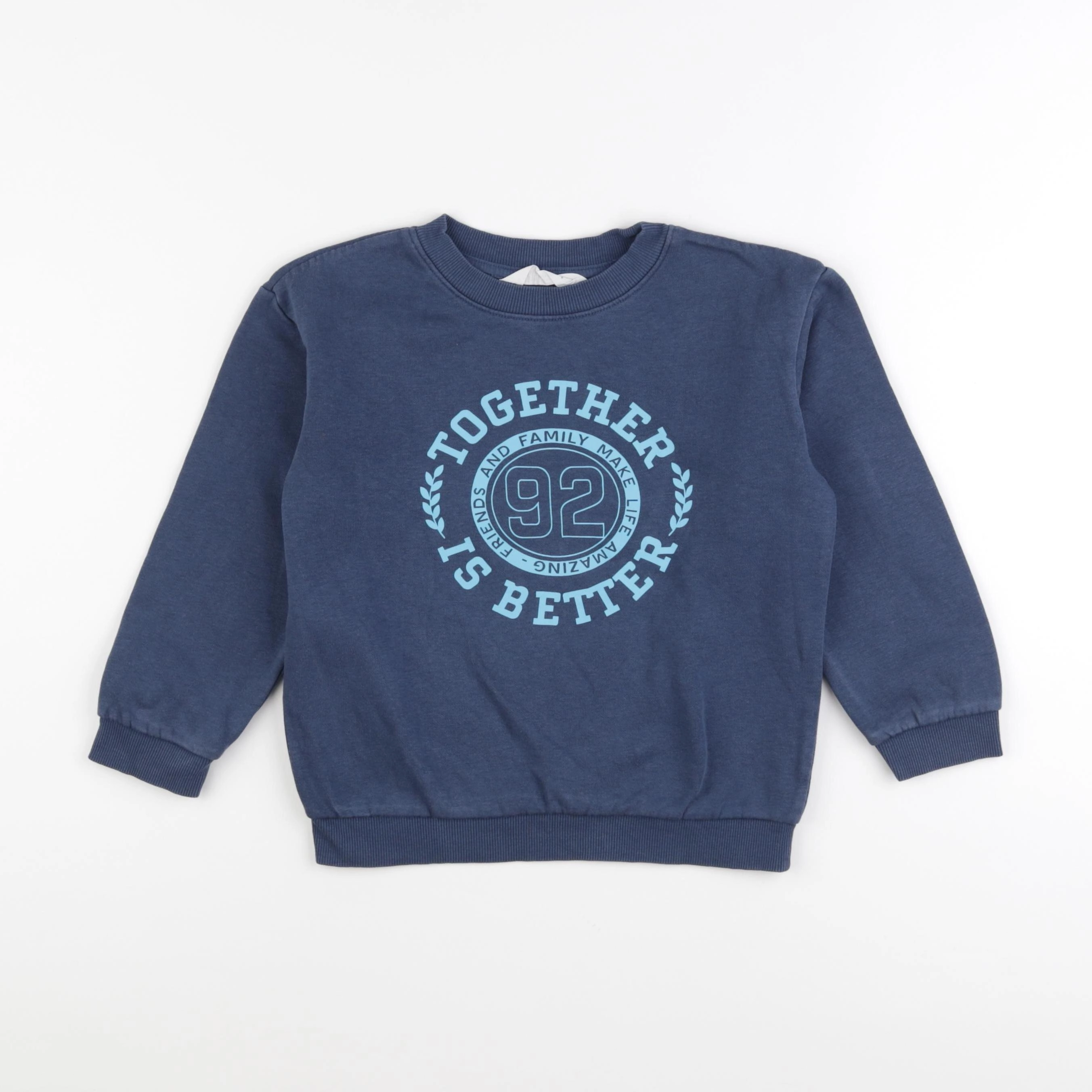 H&M - sweat bleu - 4/6 ans