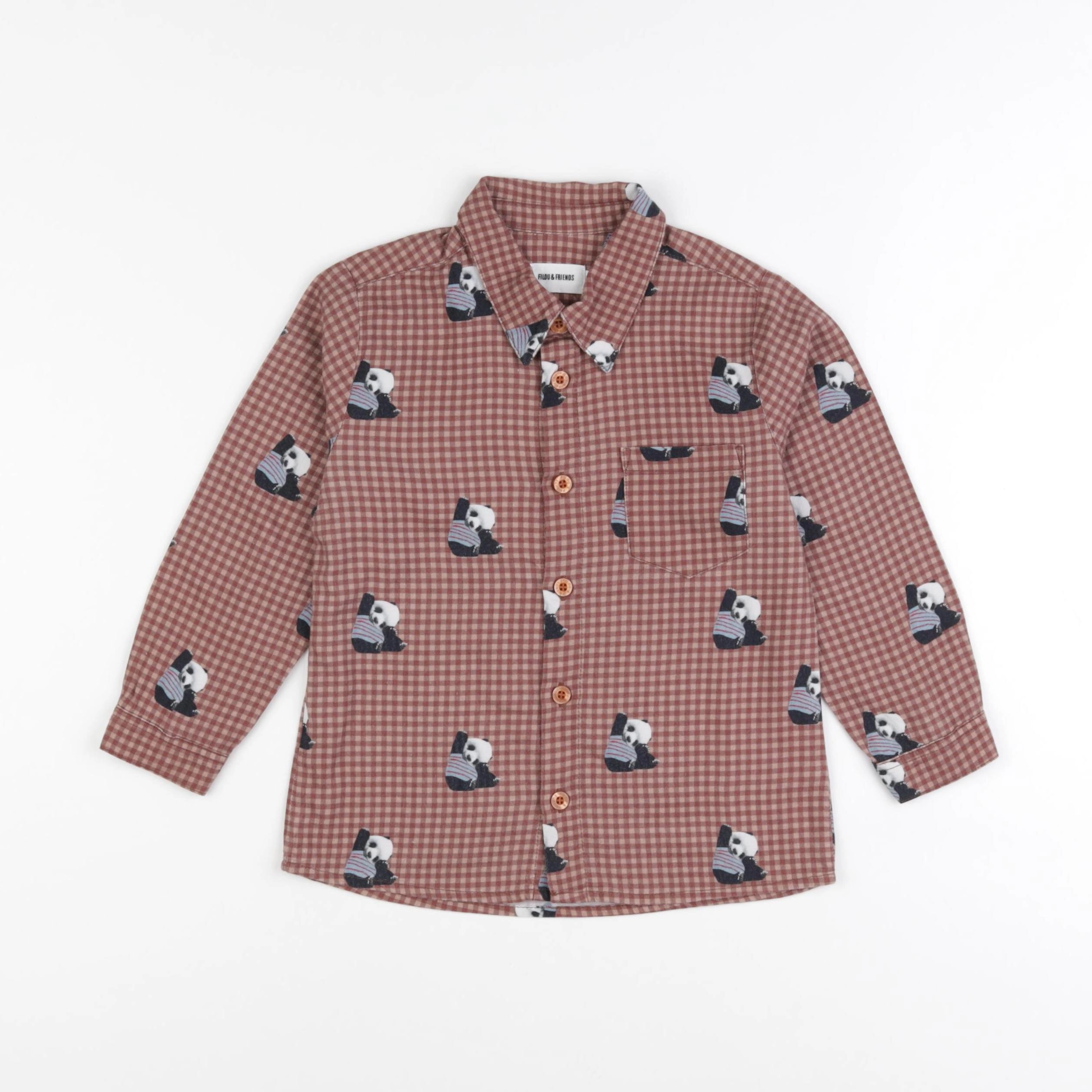 Filou & Friends - chemise marron - 4 ans
