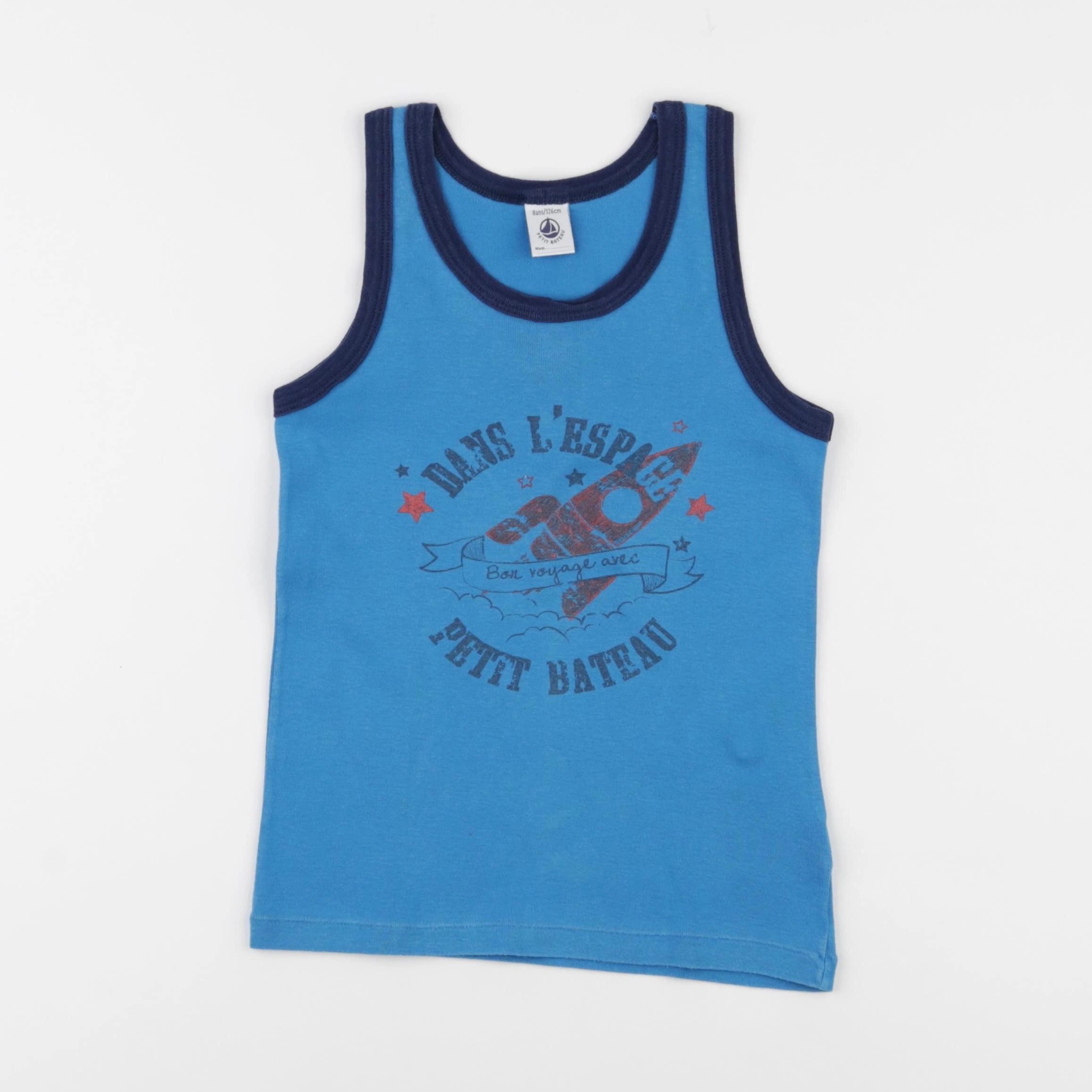 Petit Bateau - débardeur bleu - 8 ans