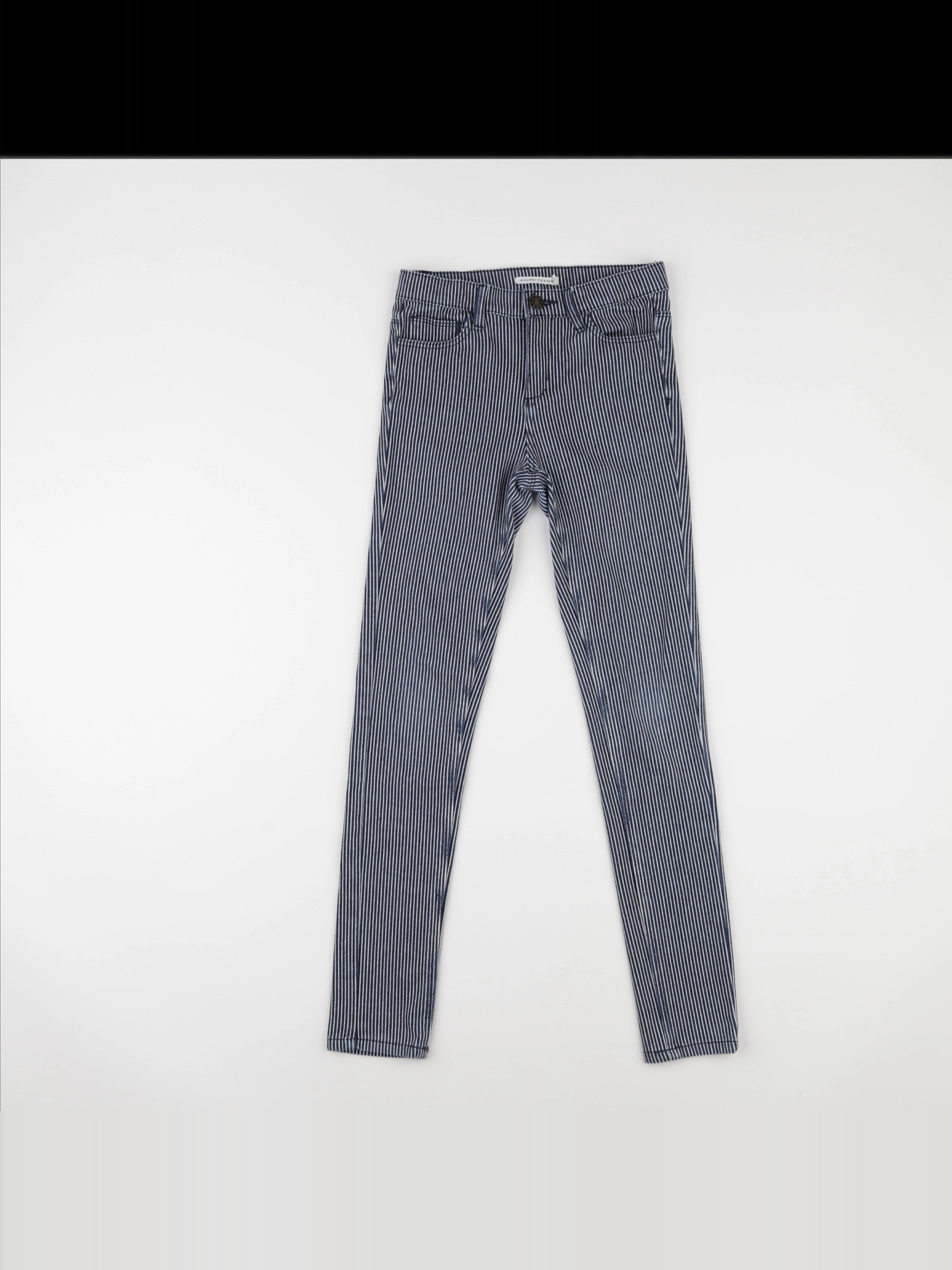 Monoprix - pantalon bleu, blanc - 10 ans