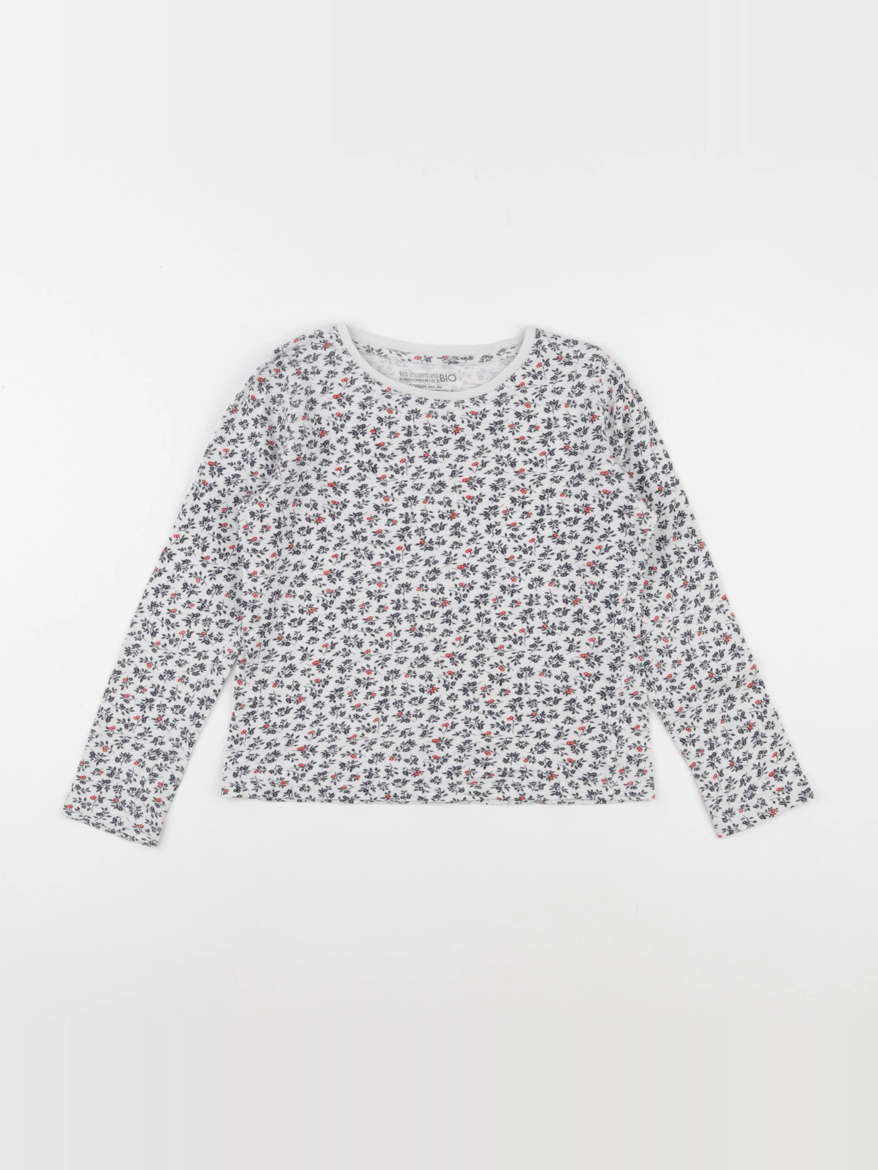 Monoprix - tee-shirt blanc, bleu - 8 ans