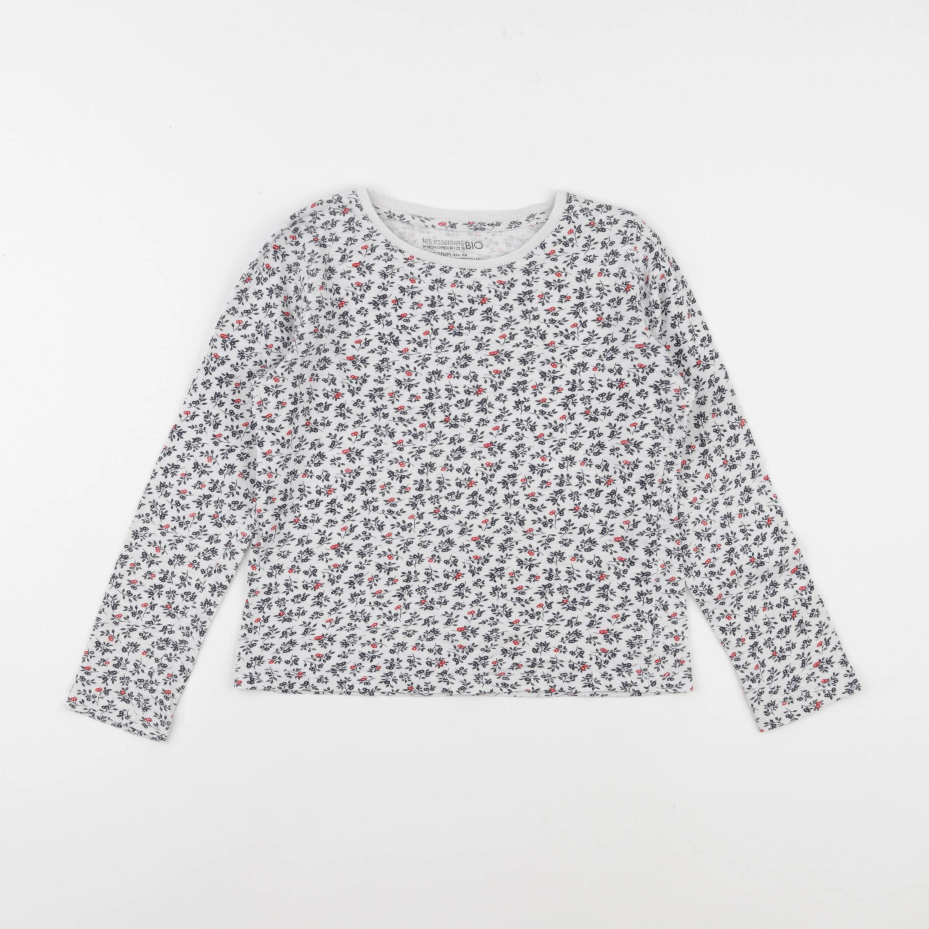 Monoprix - tee-shirt blanc, bleu - 8 ans
