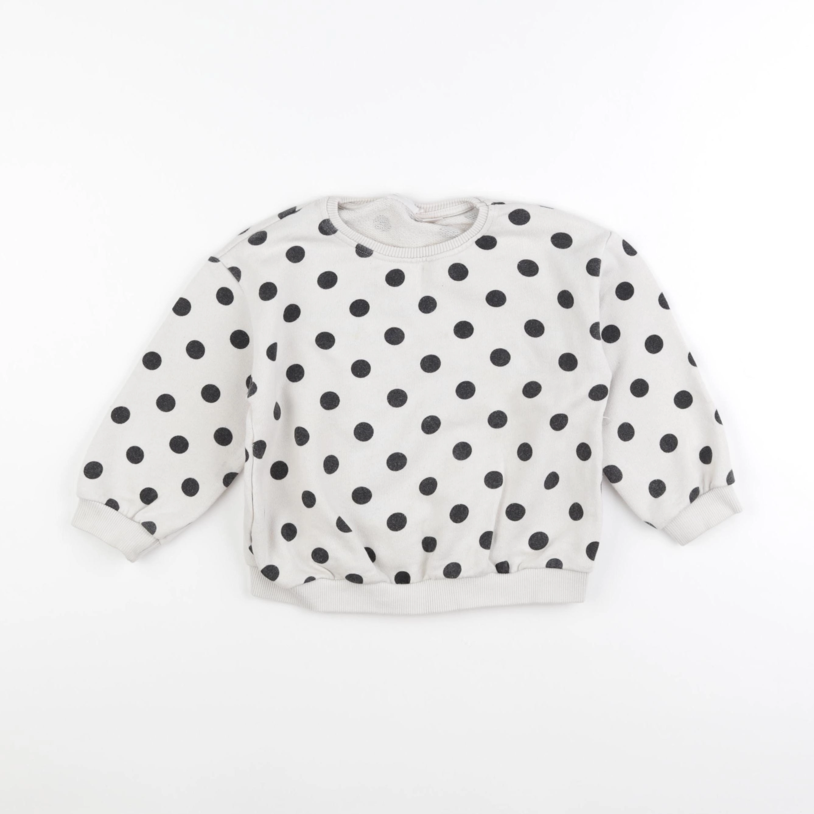 Zara - sweat beige, noir - 2/3 ans