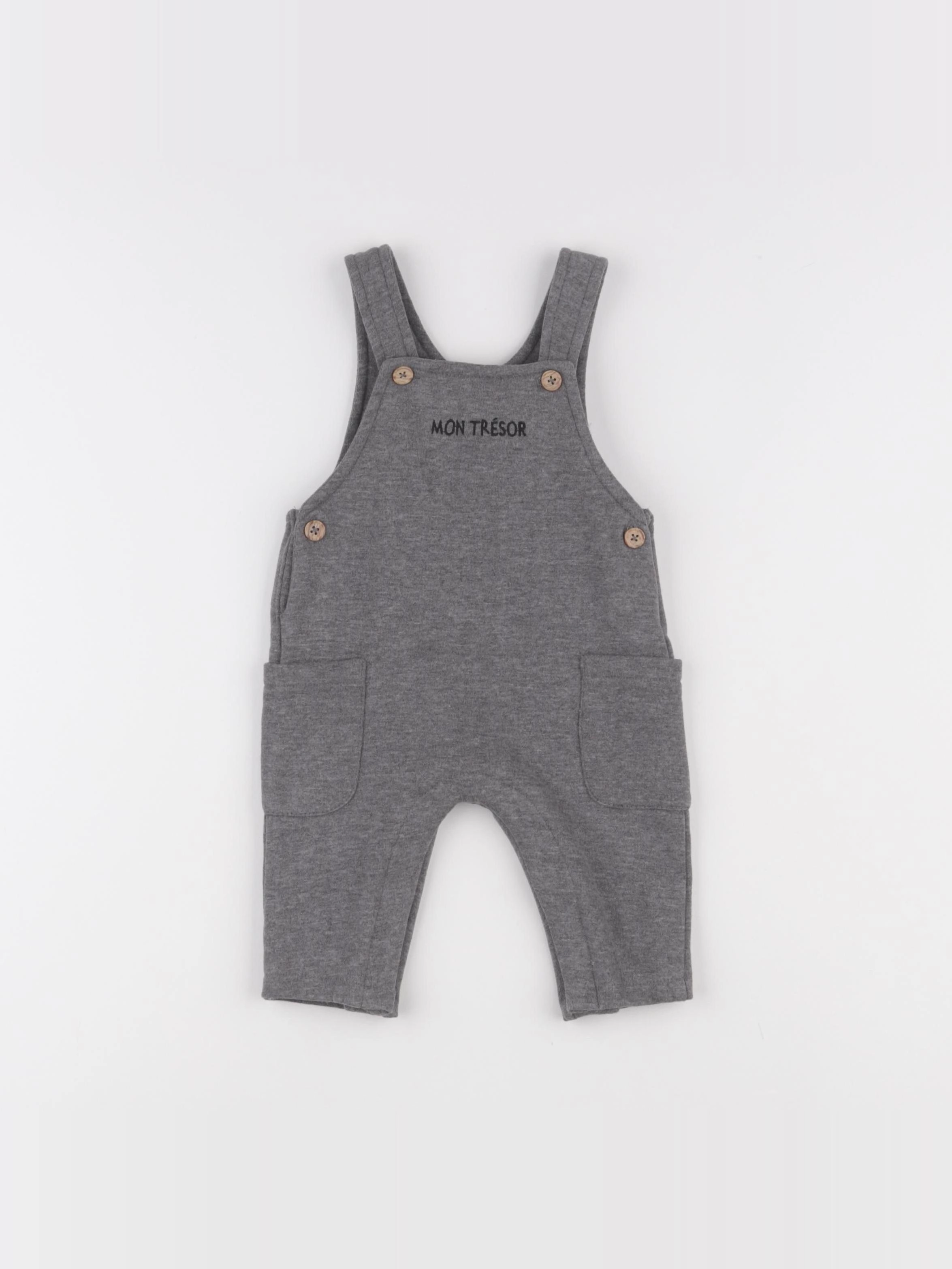Vertbaudet - salopette gris - 3 mois