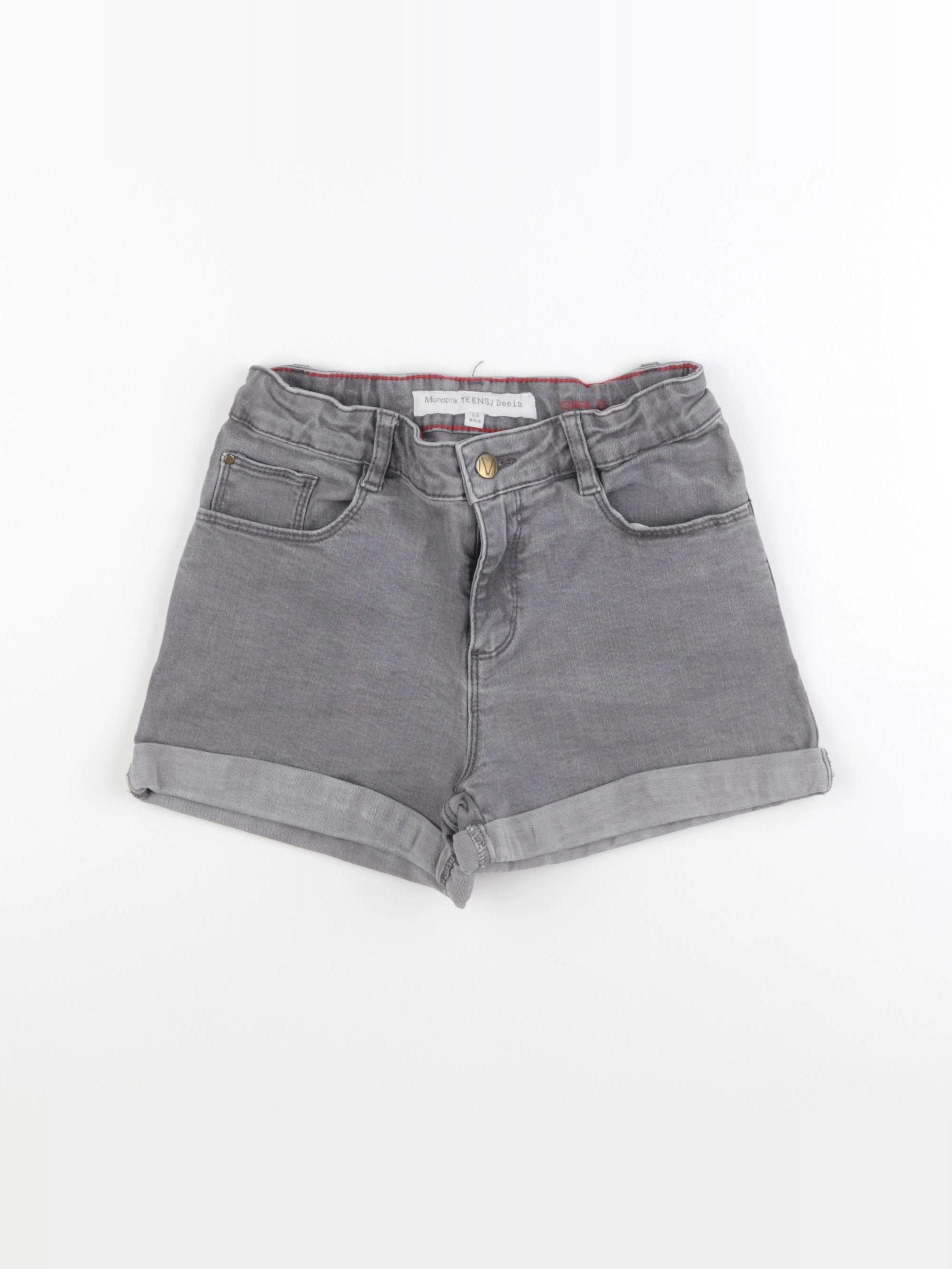 Monoprix - short gris - 12 ans