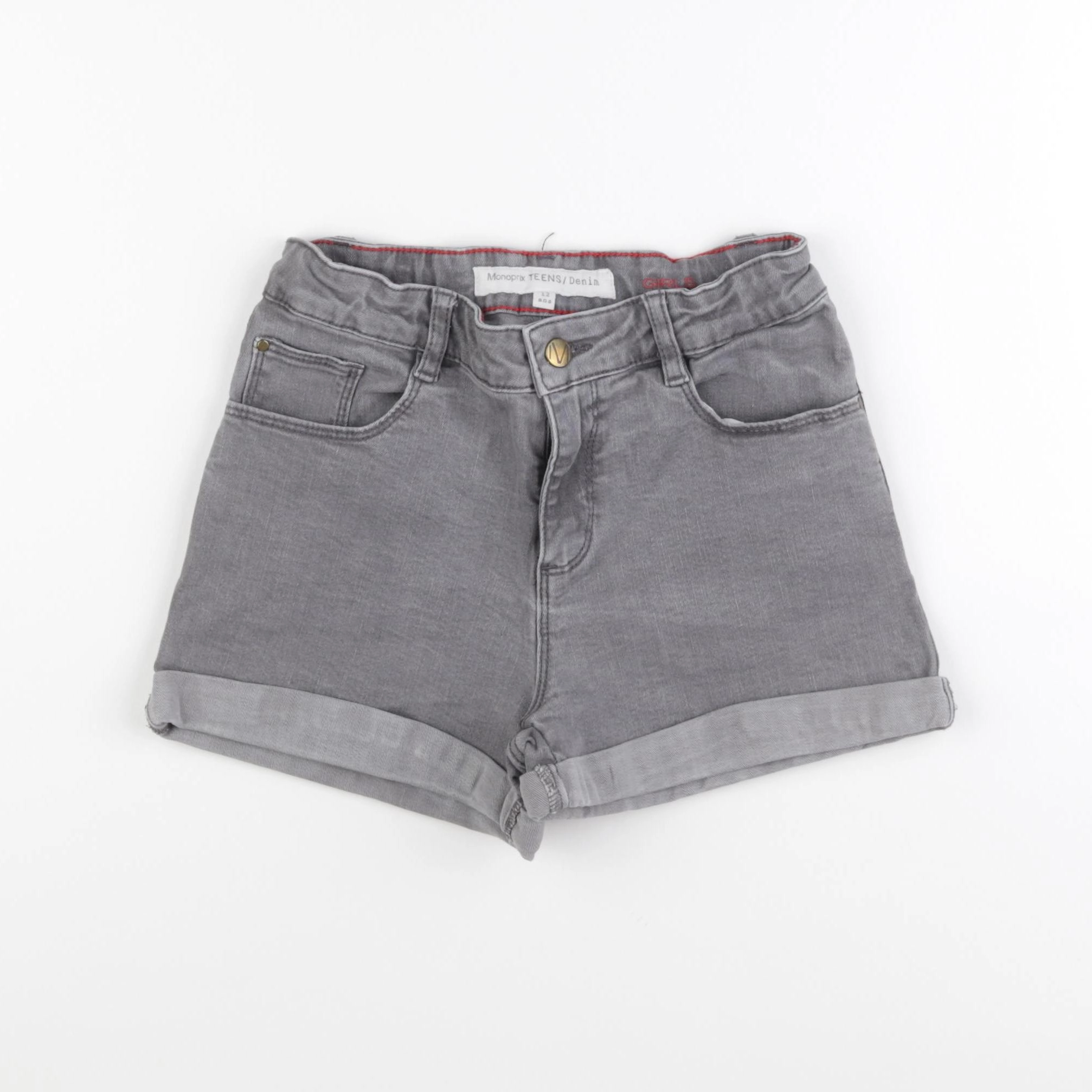 Monoprix - short gris - 12 ans