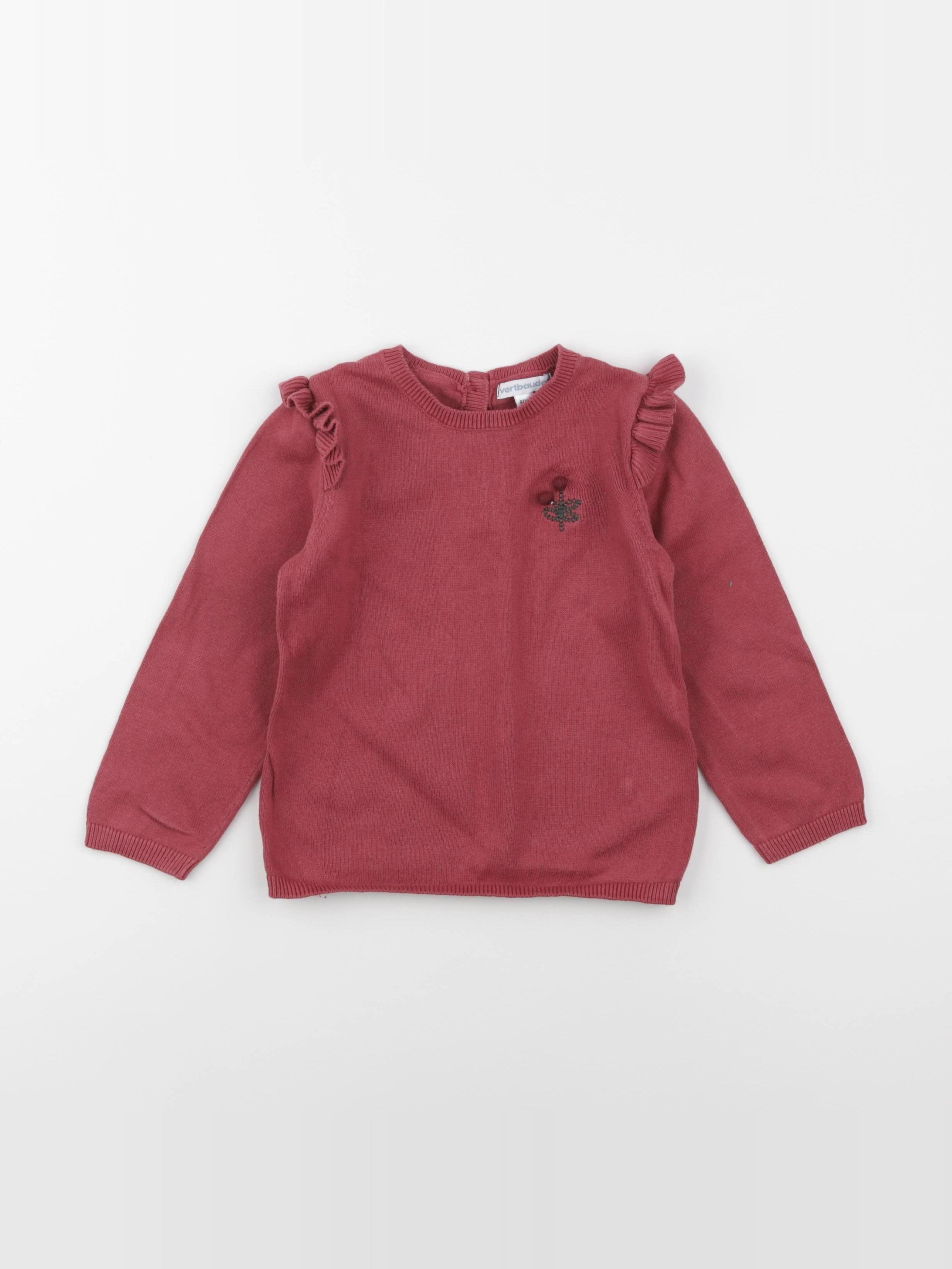 Vertbaudet - pull rouge - 3 ans