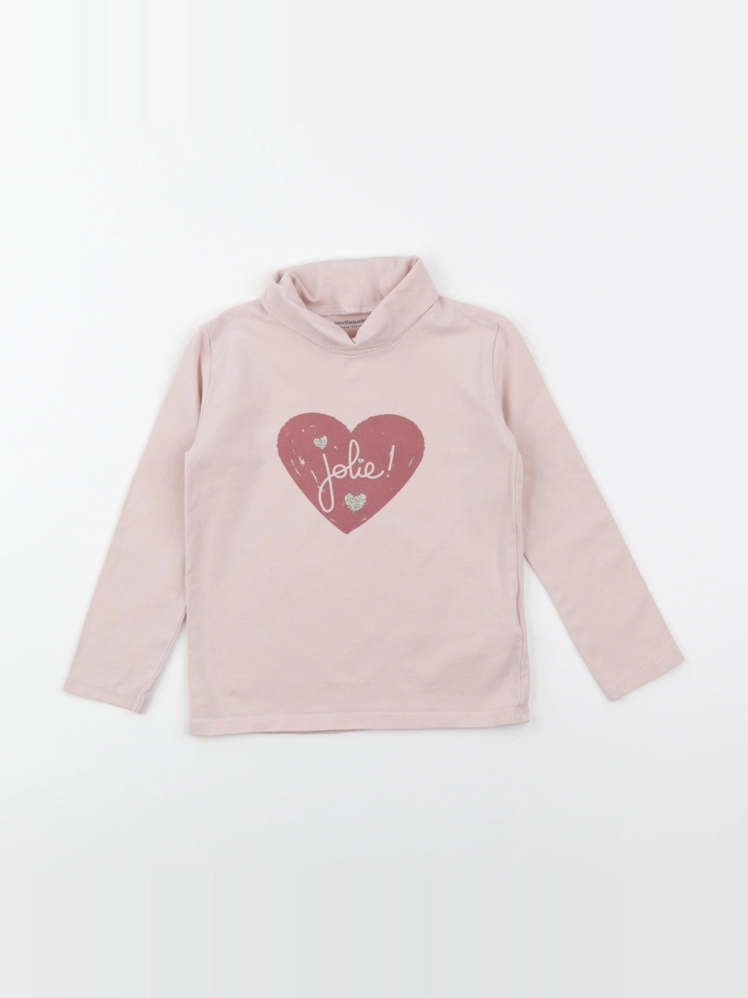 Vertbaudet - sous-pull rose - 4 ans