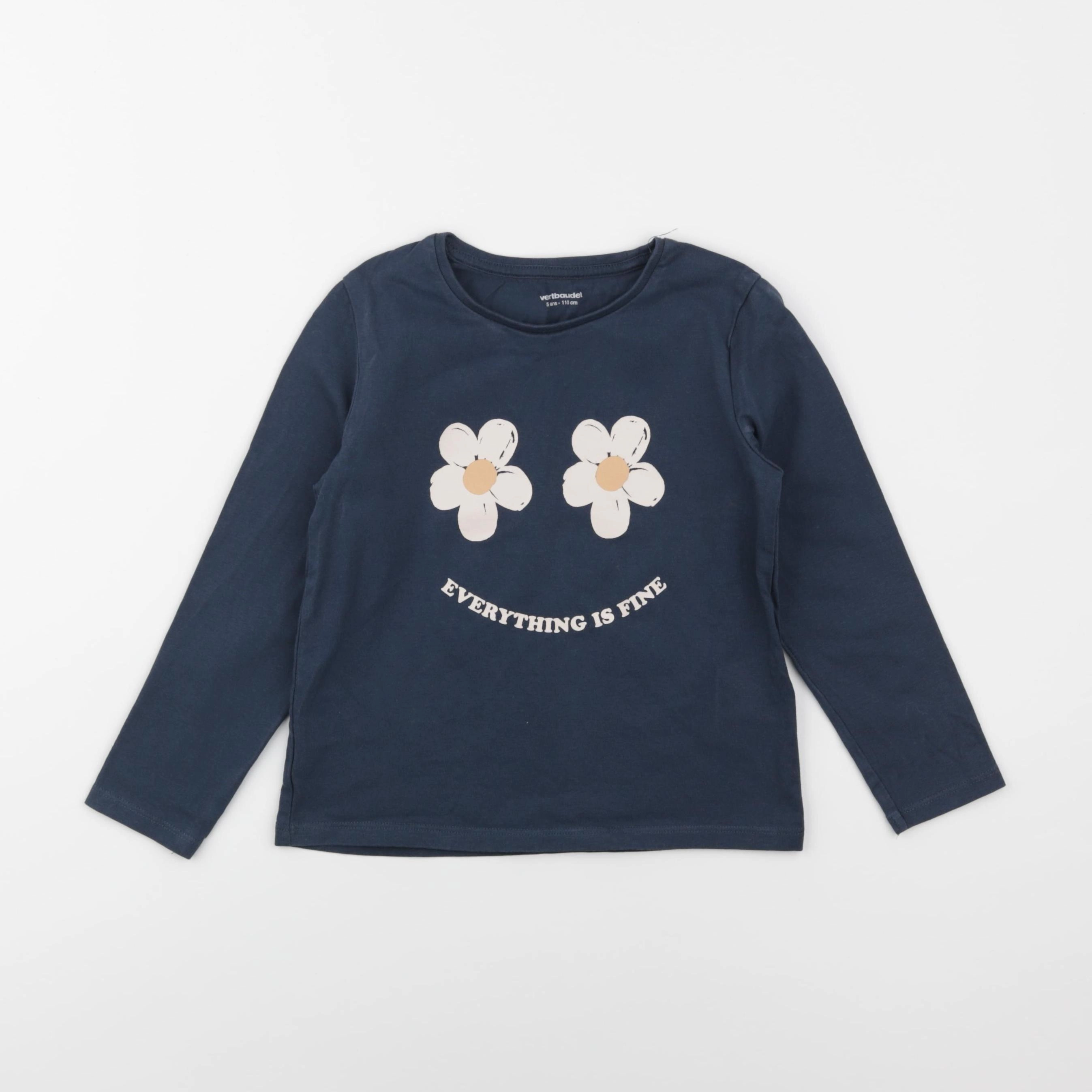 Vertbaudet - tee-shirt bleu - 5 ans