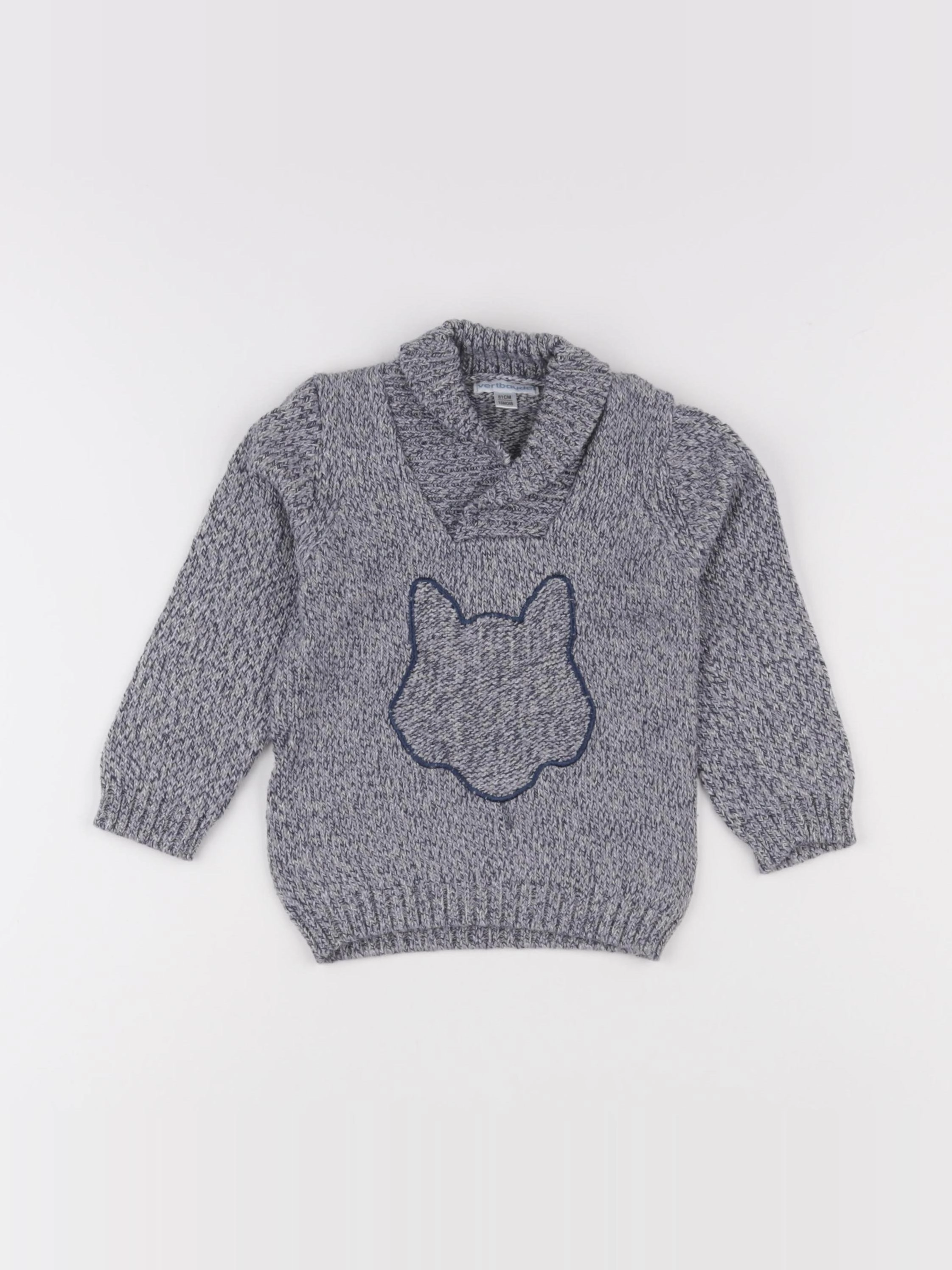 Vertbaudet - pull bleu - 18 mois