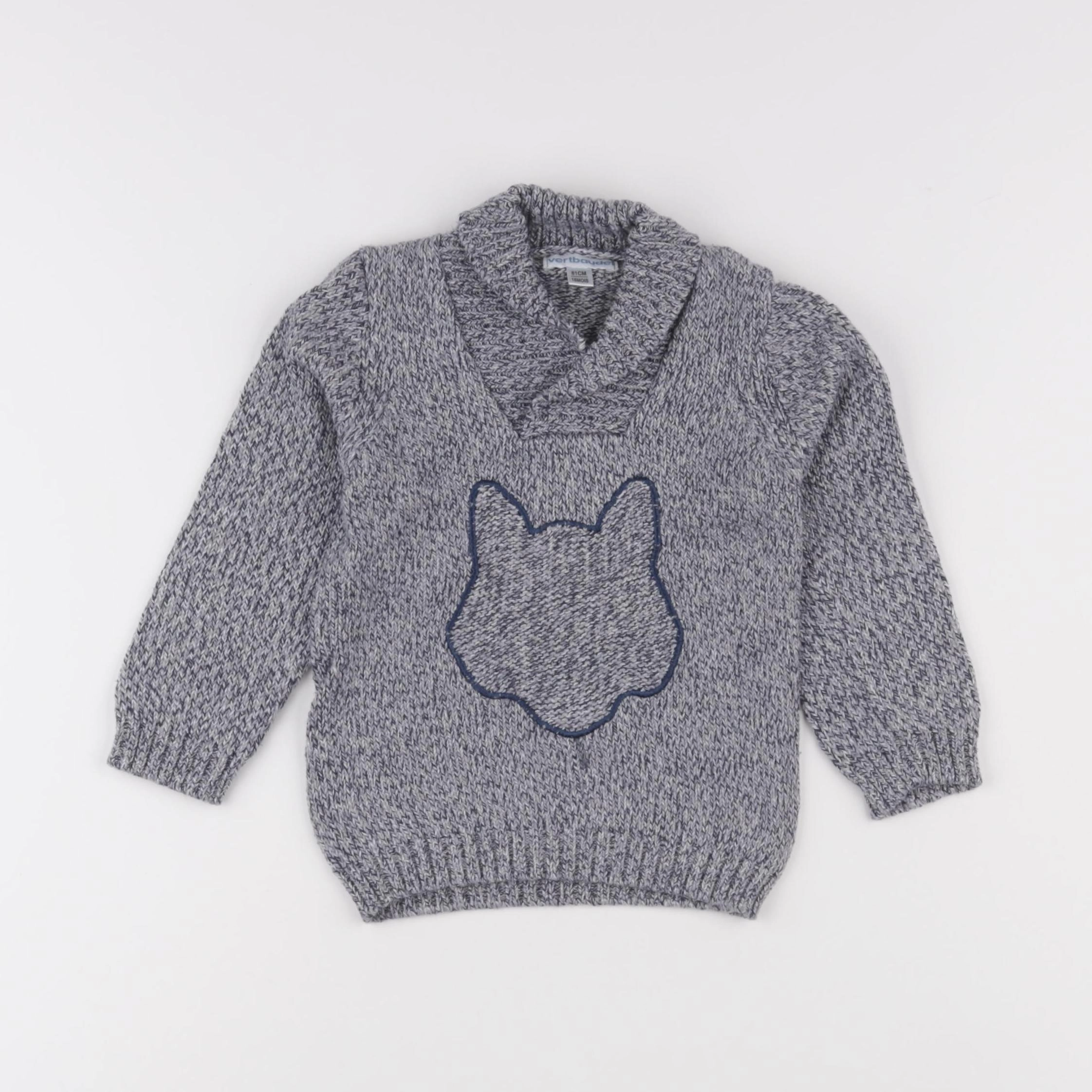 Vertbaudet - pull bleu - 18 mois