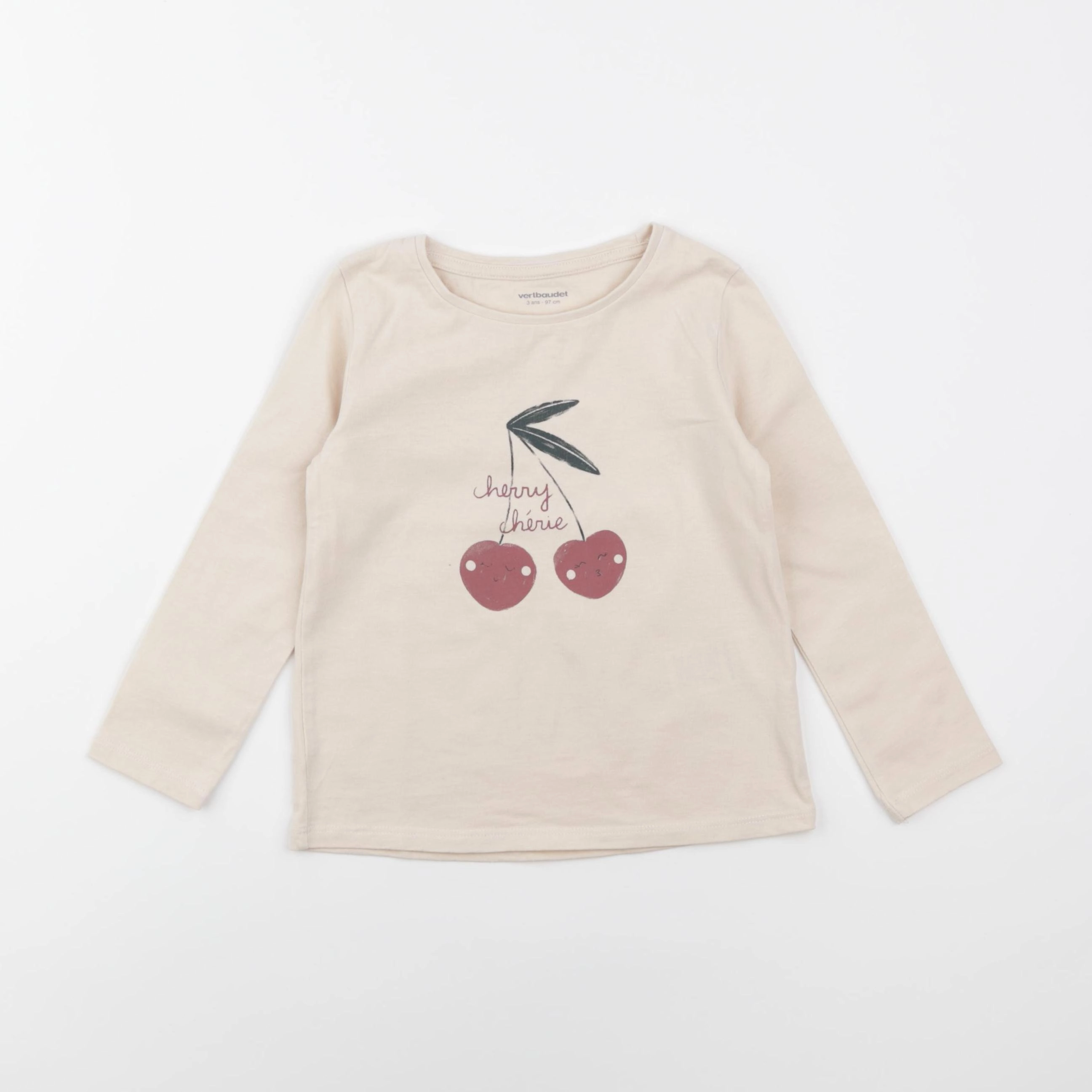 Vertbaudet - tee-shirt beige - 3 ans