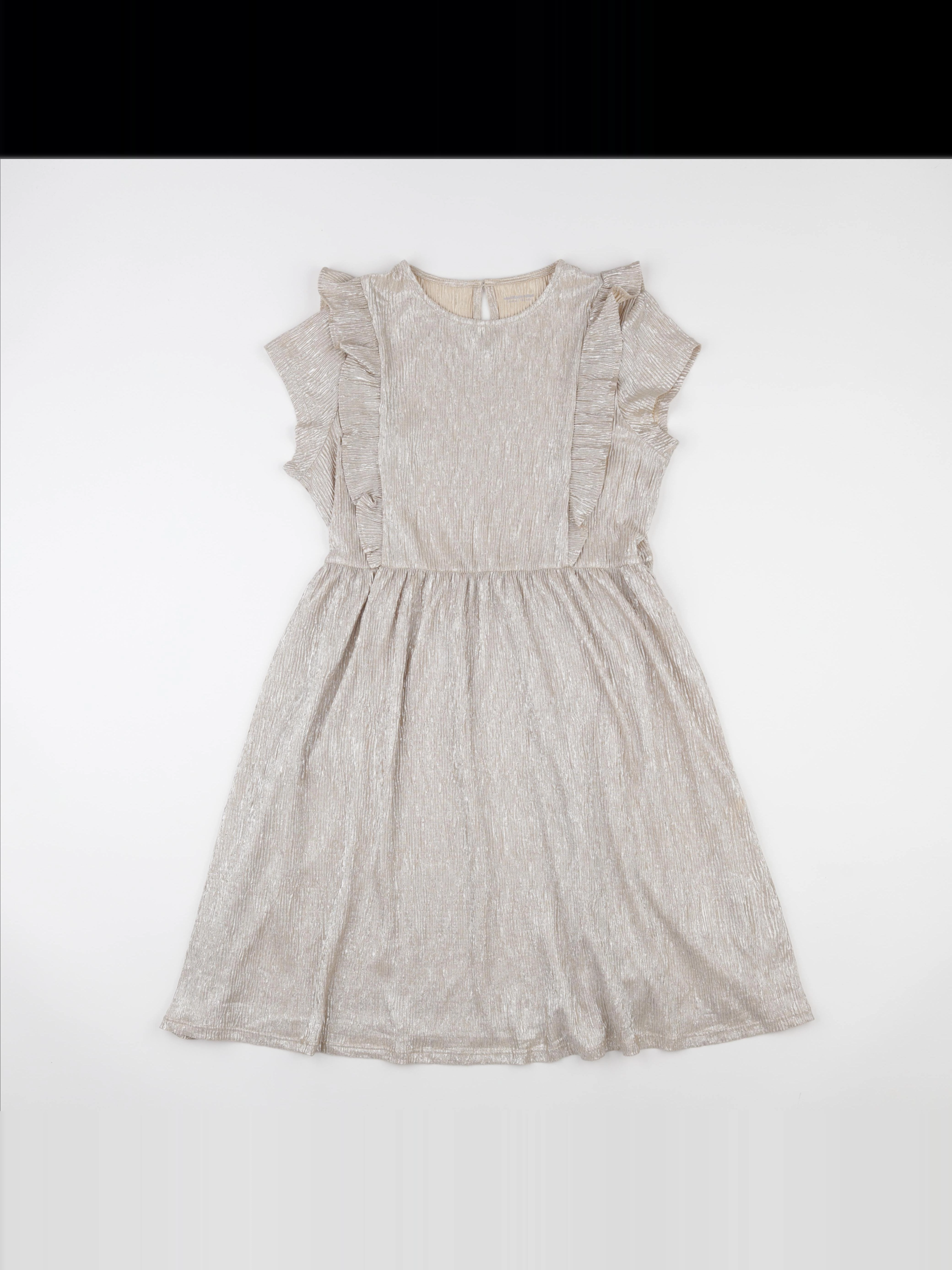 Vertbaudet - robe beige, or - 14 ans