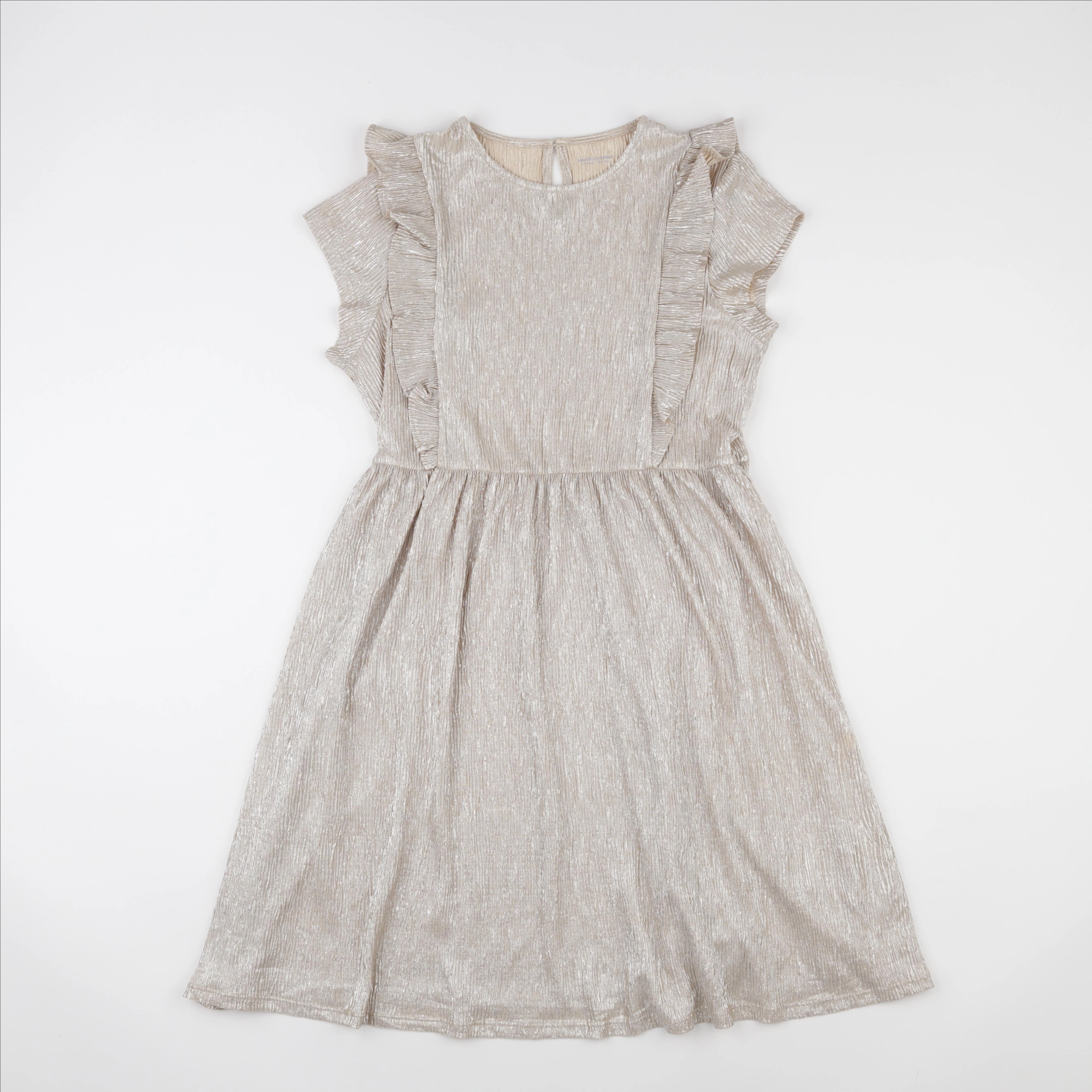 Vertbaudet - robe beige, or - 14 ans