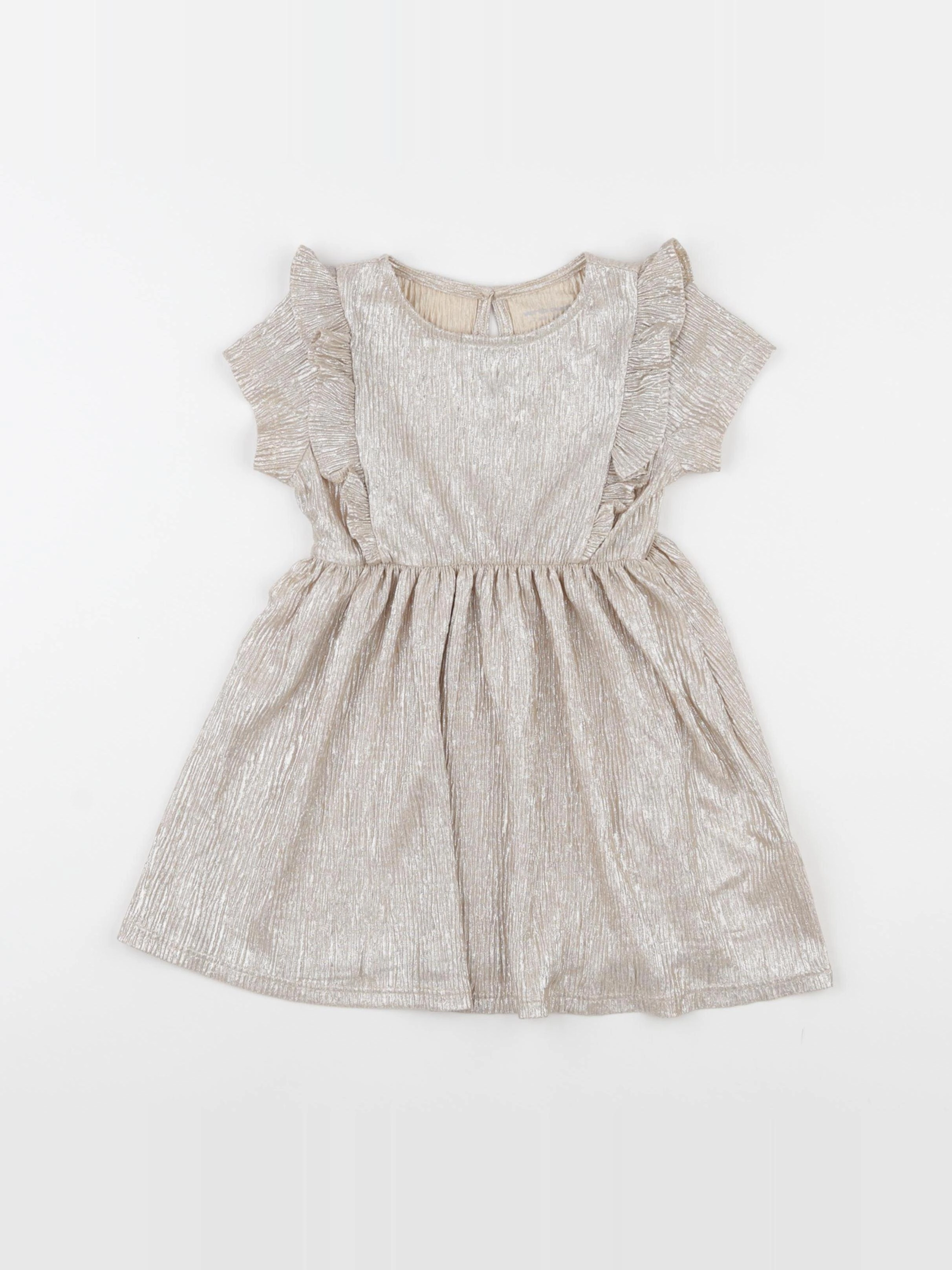 Vertbaudet - robe beige, or - 2 ans