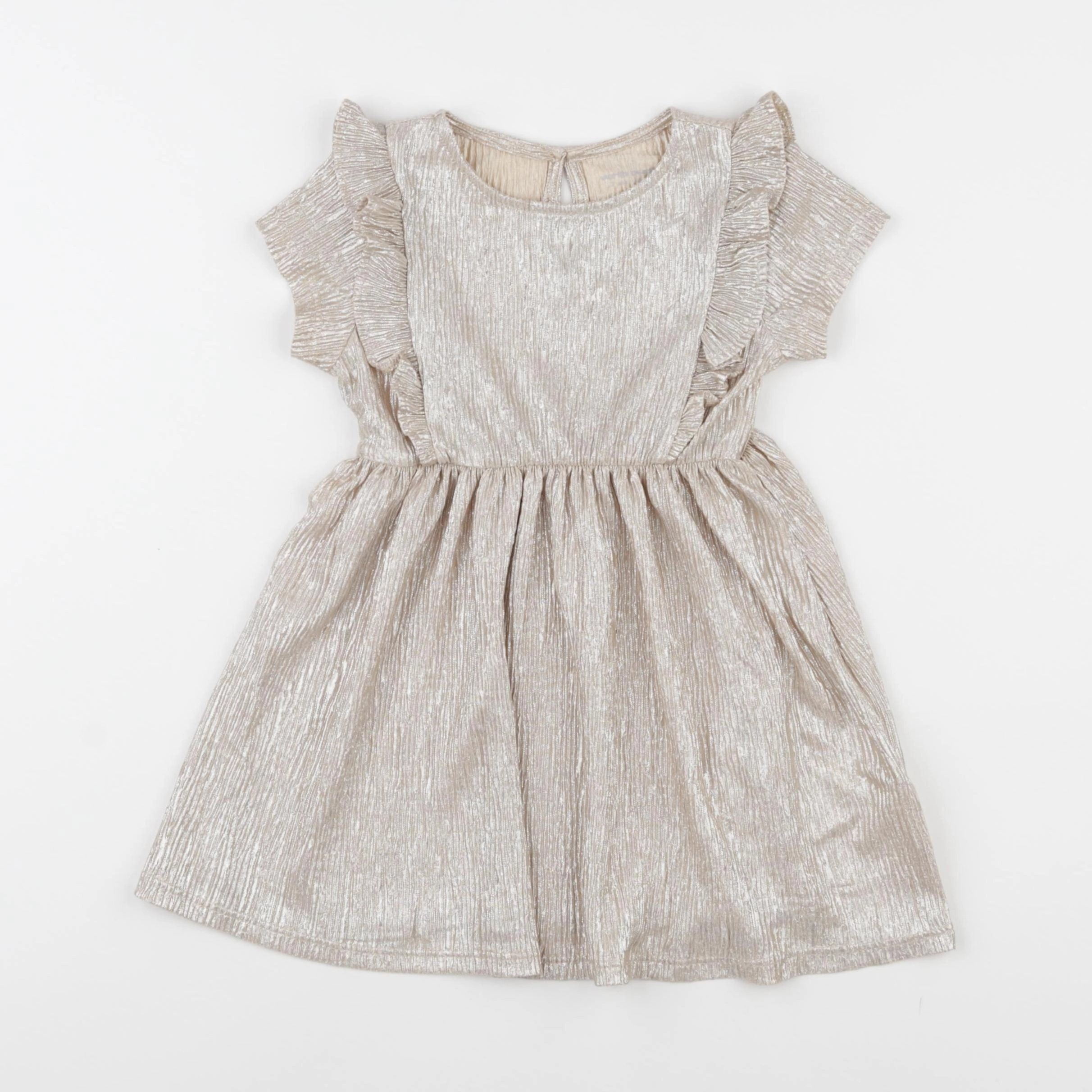 Vertbaudet - robe beige, or - 2 ans