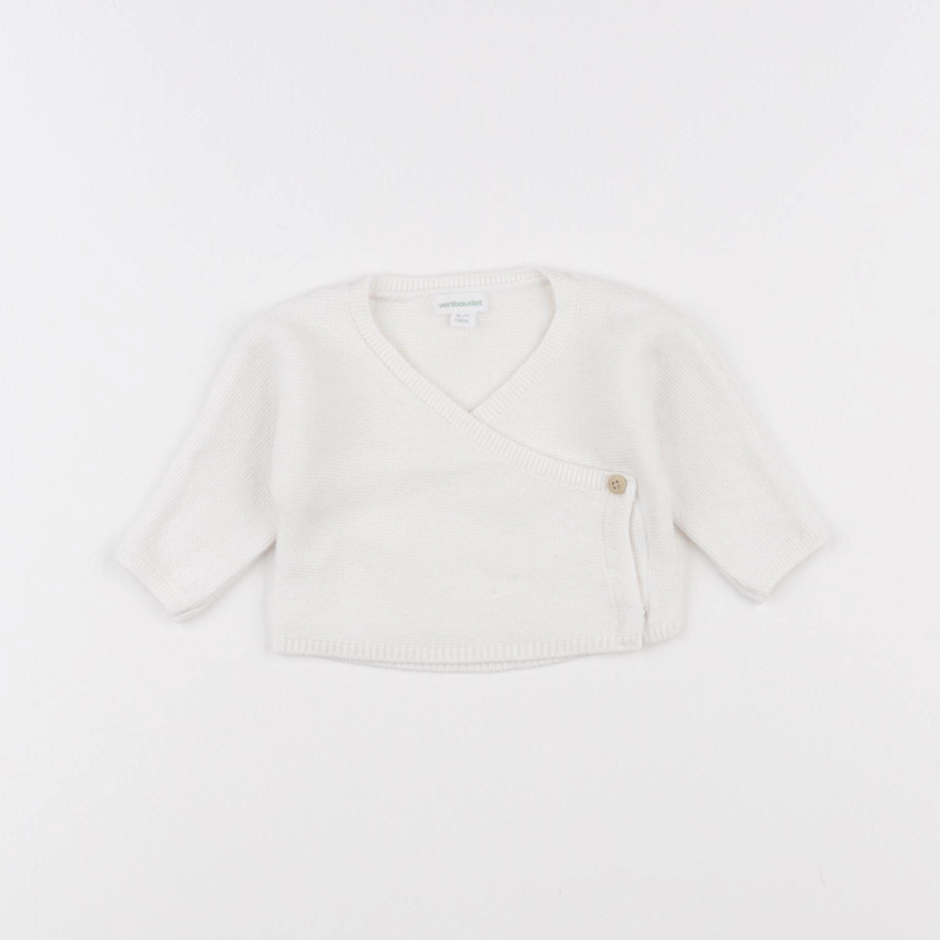 Vertbaudet - gilet blanc - 0 mois