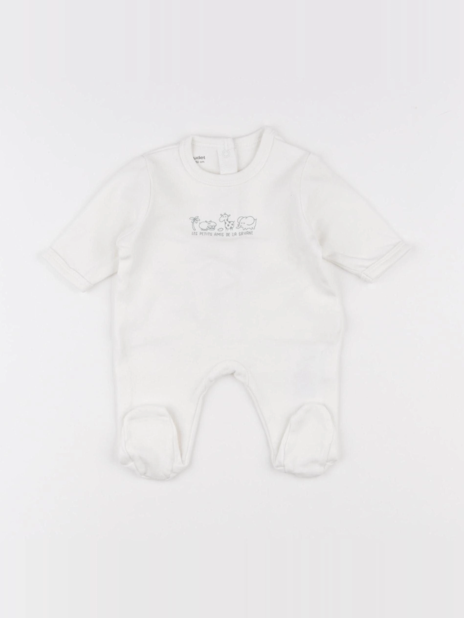 Vertbaudet - pyjama coton blanc - 0 mois