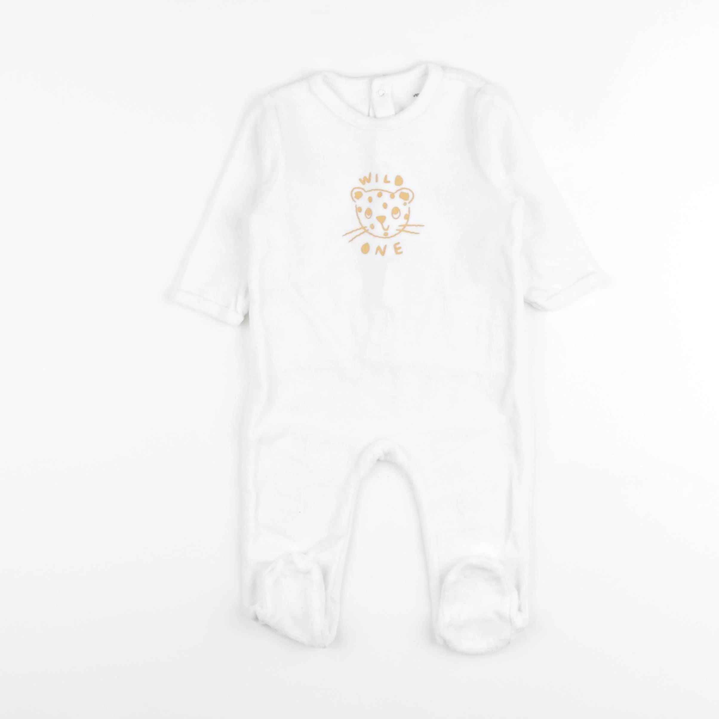 Vertbaudet - pyjama velours blanc - 6 mois