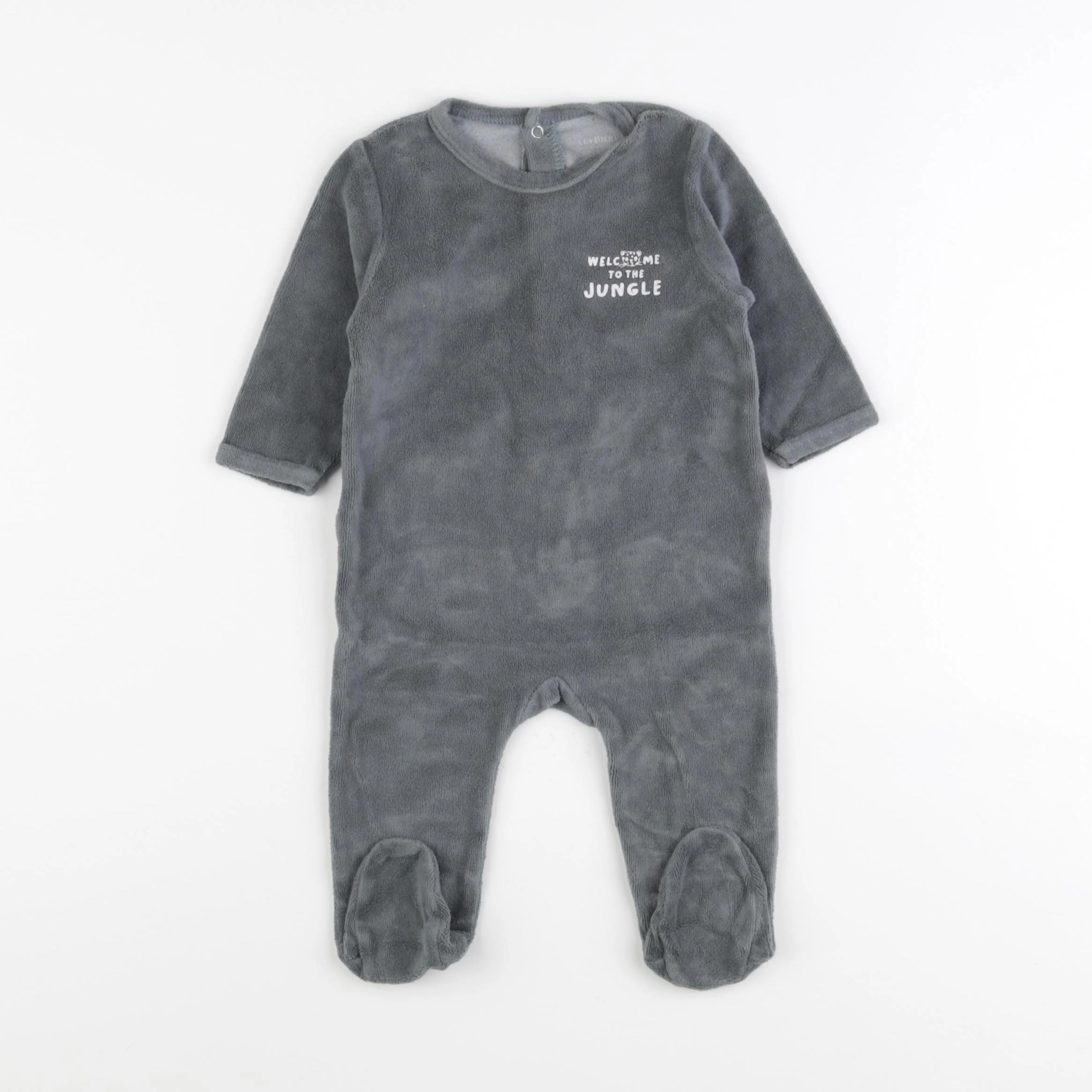 Vertbaudet - pyjama velours vert - 6 mois