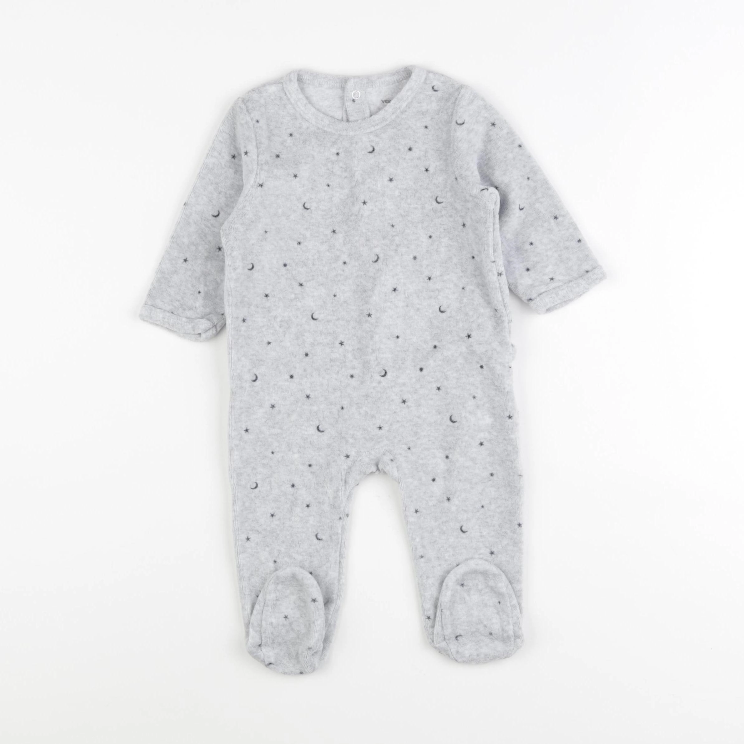 Vertbaudet - pyjama velours gris - 6 mois