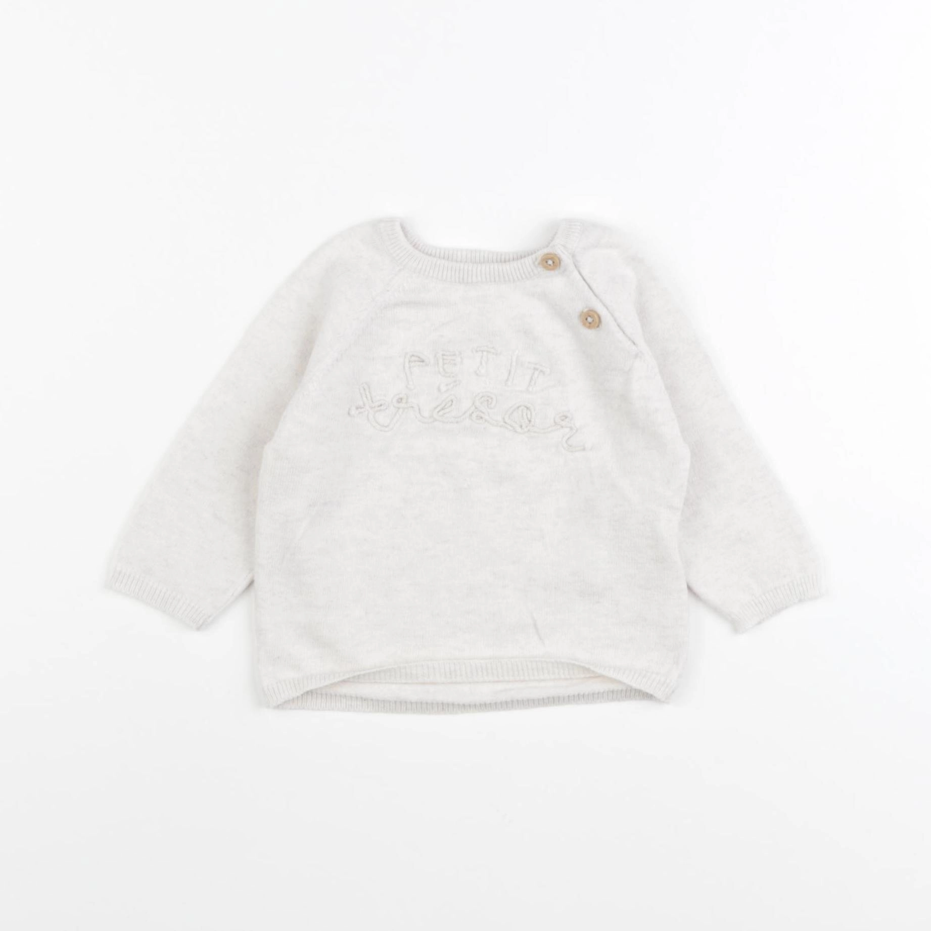Vertbaudet - pull beige - 3 mois