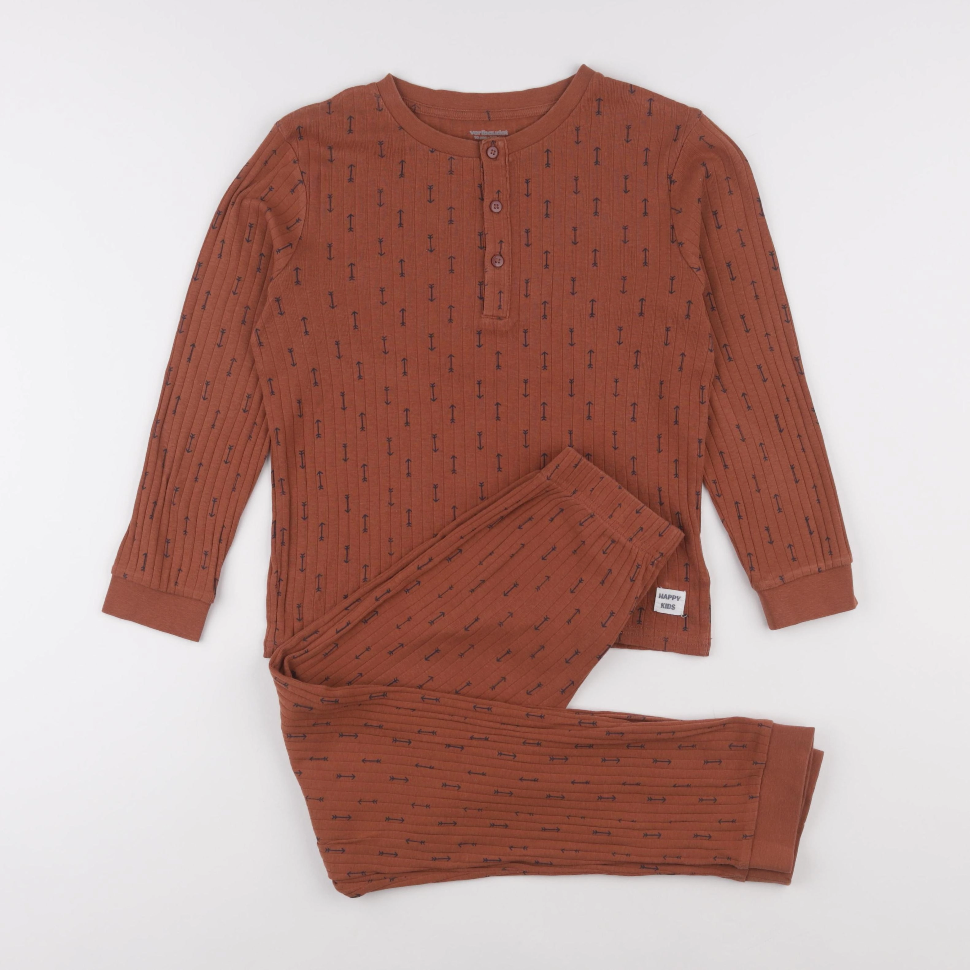 Vertbaudet - pyjama coton marron - 10 ans