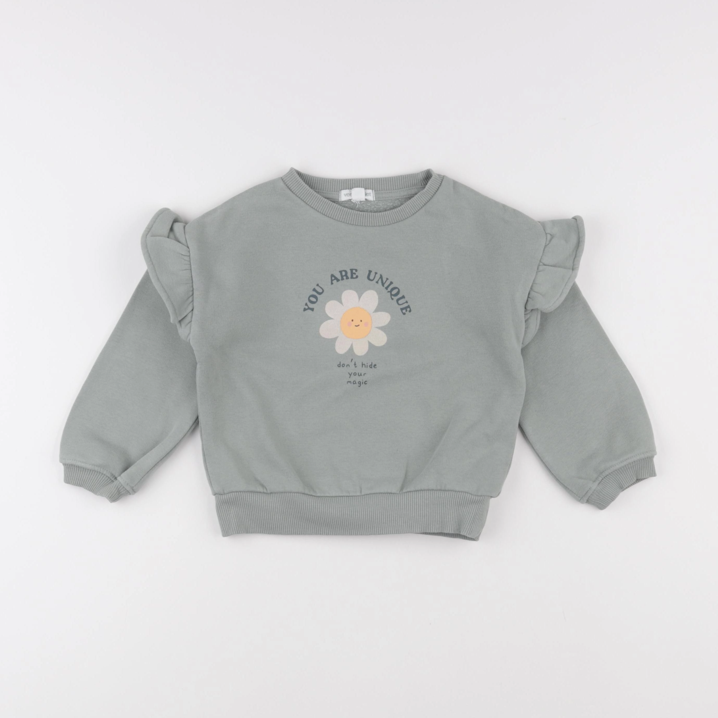 Vertbaudet - sweat vert - 3 ans