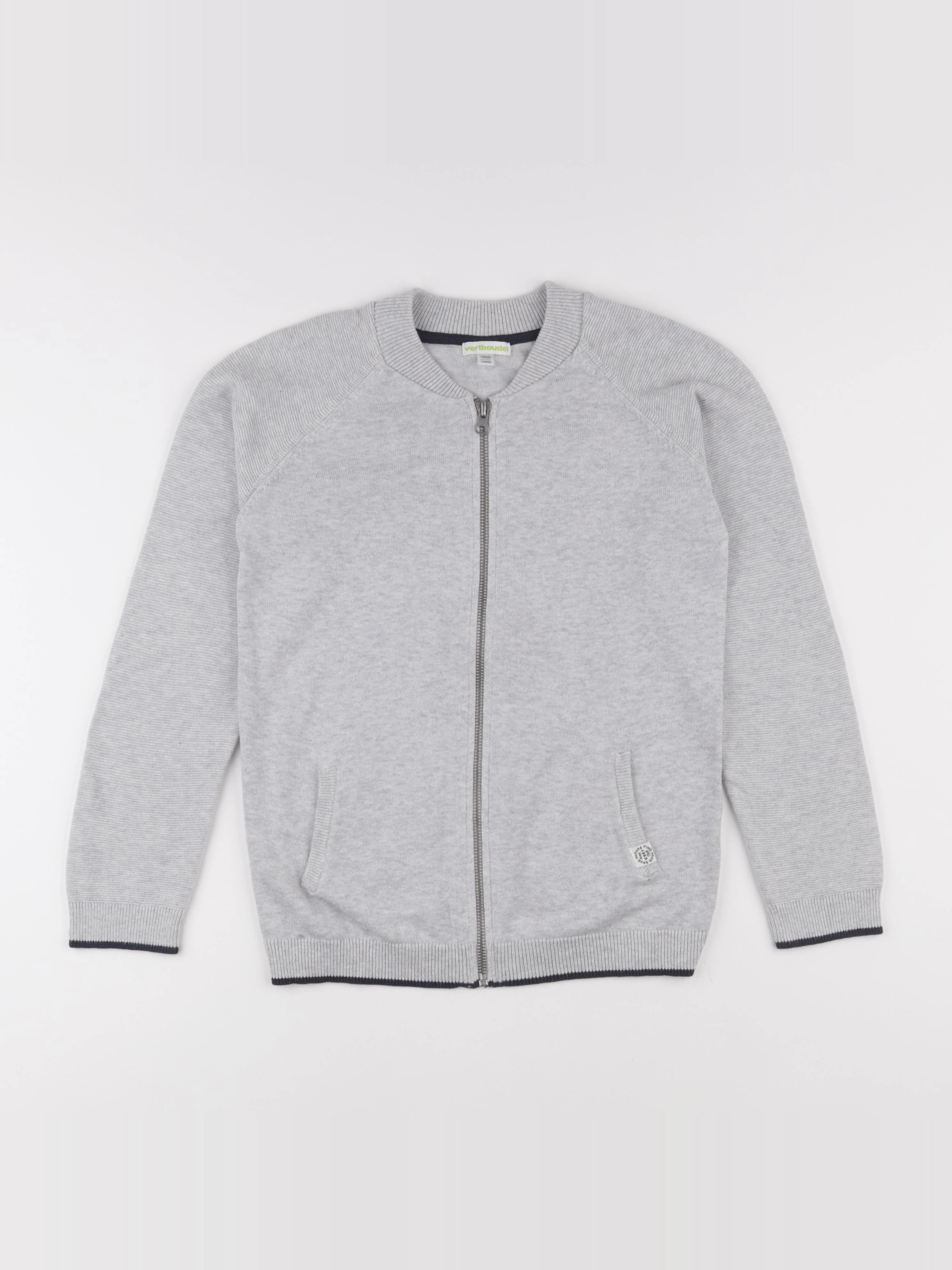 Vertbaudet - gilet gris - 10 ans