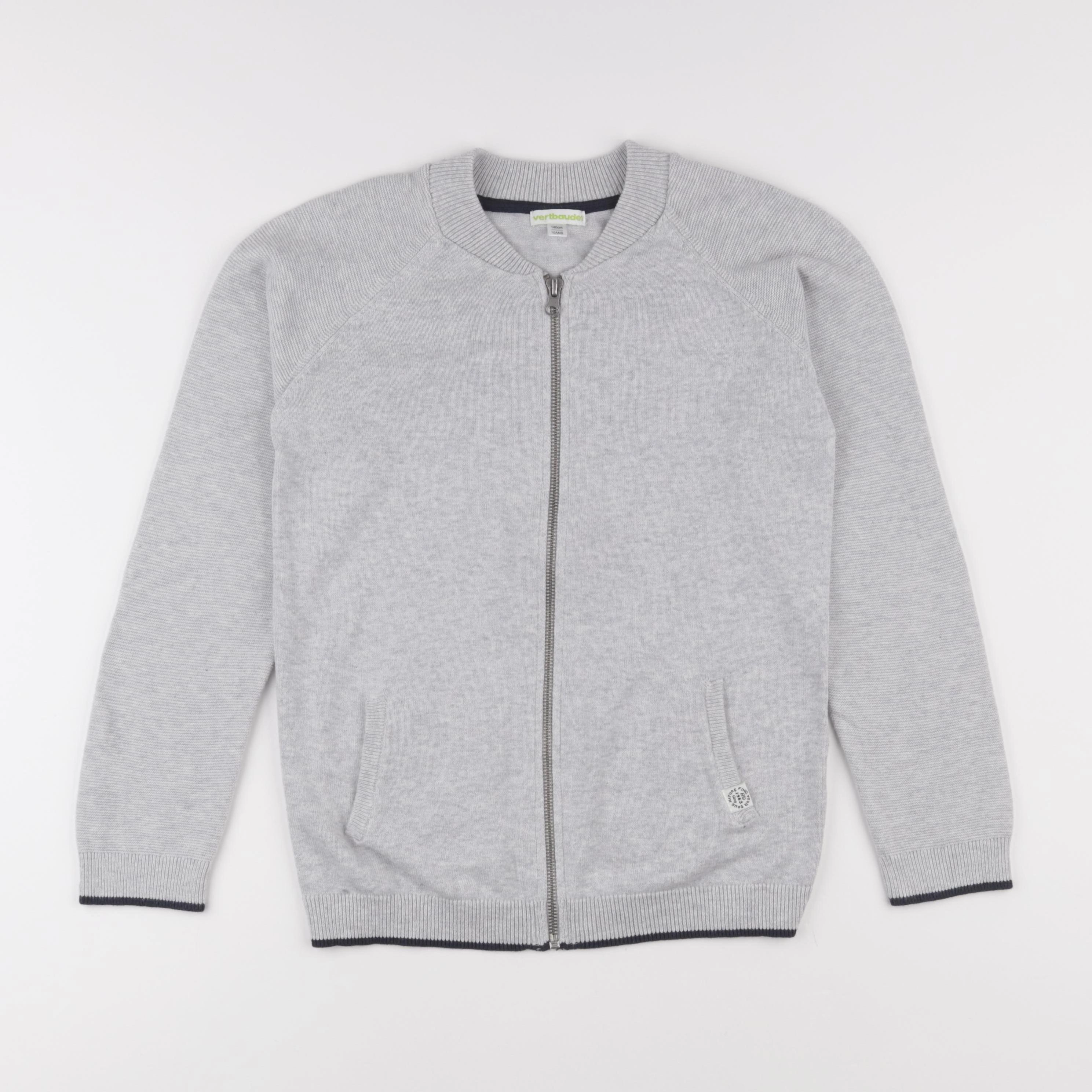 Vertbaudet - gilet gris - 10 ans